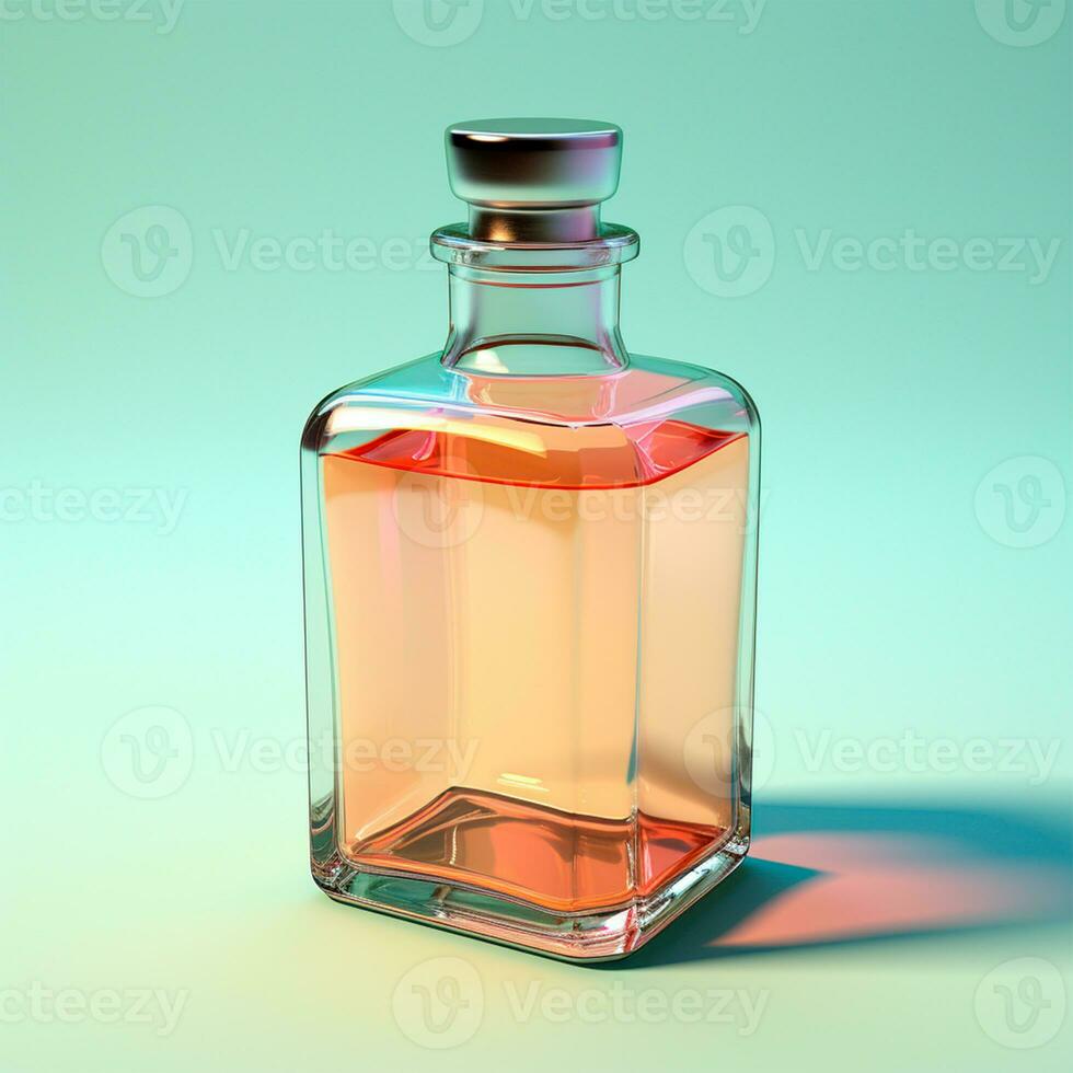ai generiert Glas Flasche von Wasser auf das Tisch, Pastell- isoliert Hintergrund - - ai generiert Bild foto
