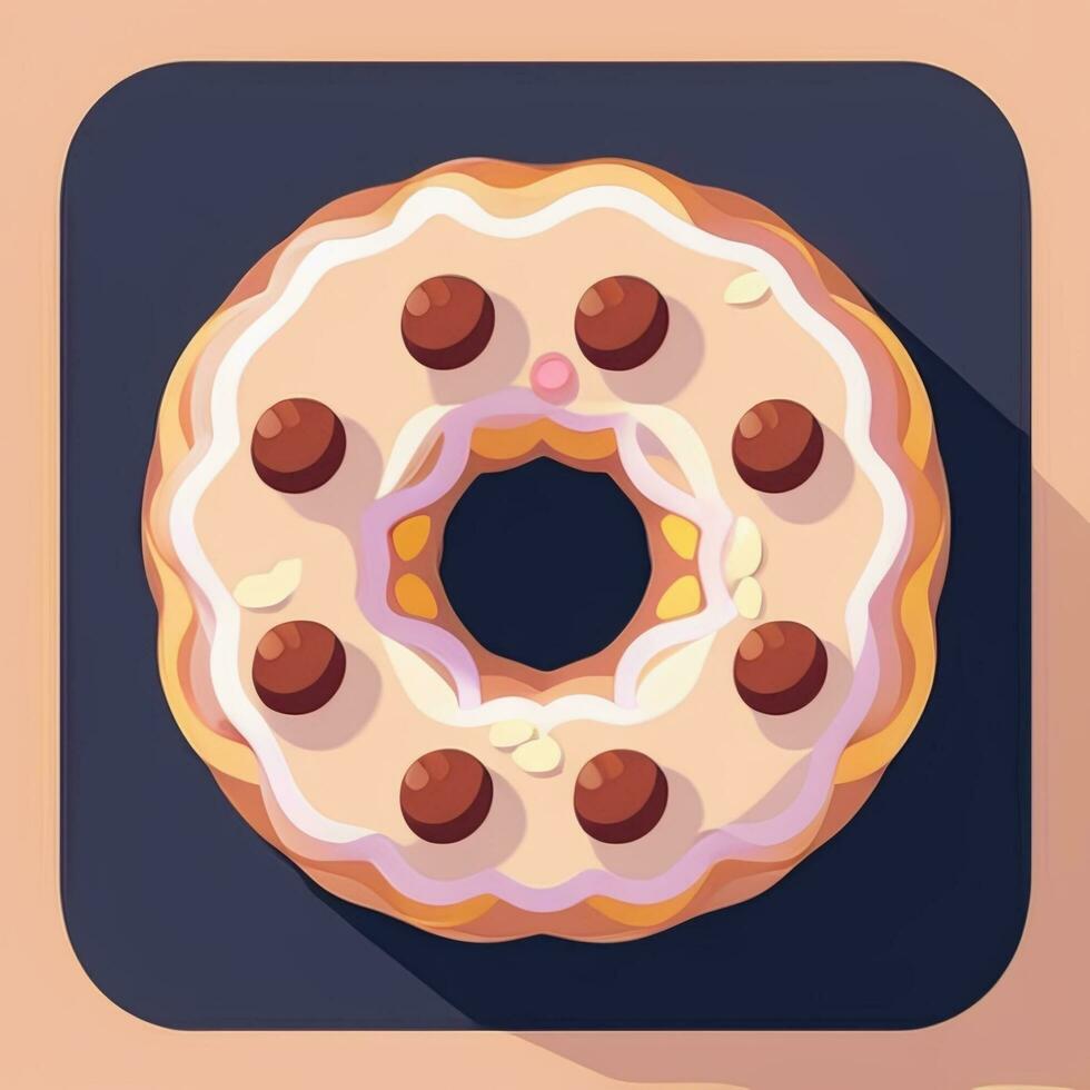 ai generiert Krapfen Logo Benutzerbild Clip Kunst Symbol Aufkleber Dekoration einfach Hintergrund foto