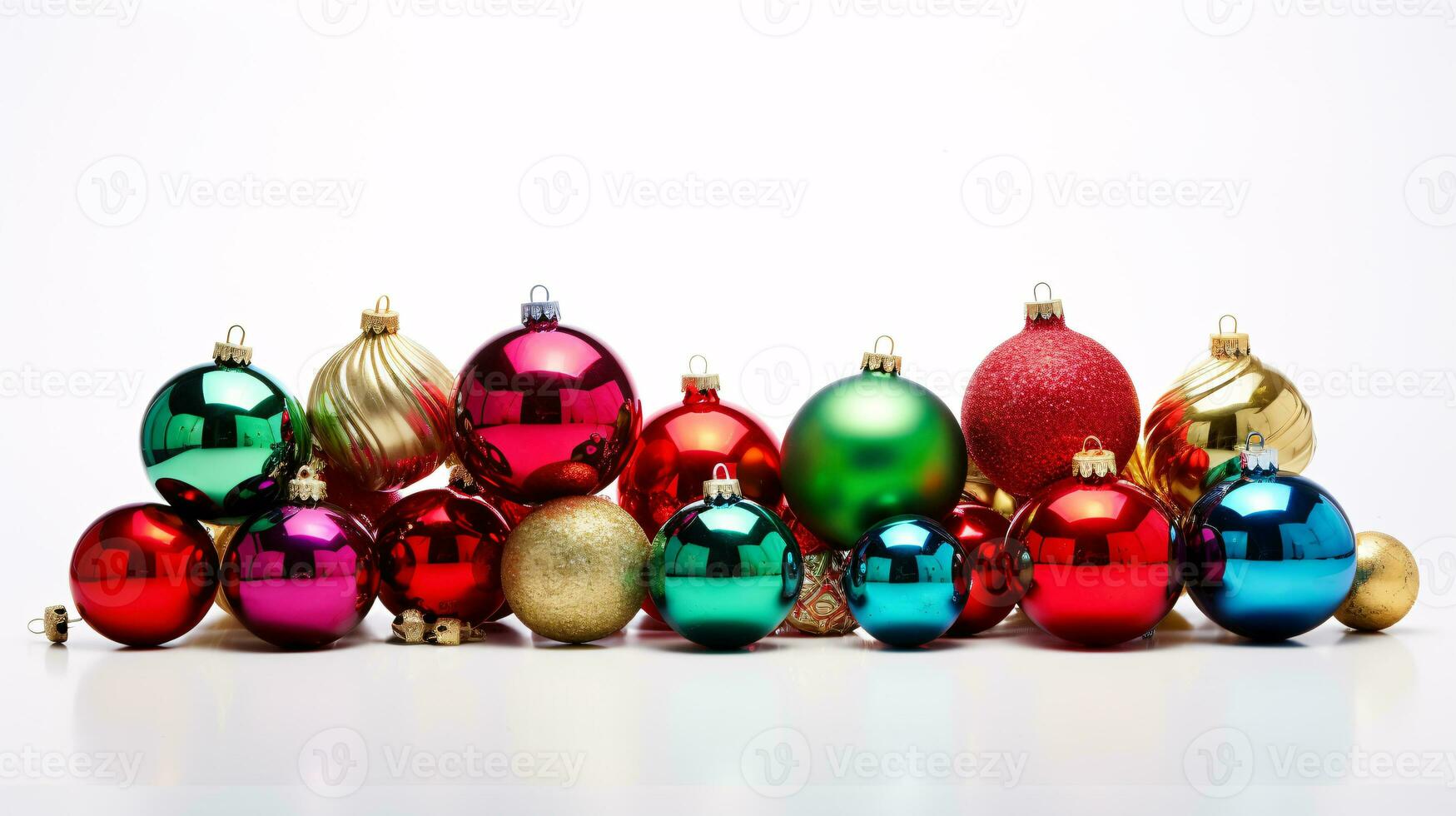 ai generativ festlich Weihnachten Ornamente mit faszinierend Farbe Variationen auf ein Single Farbe Hintergrund foto