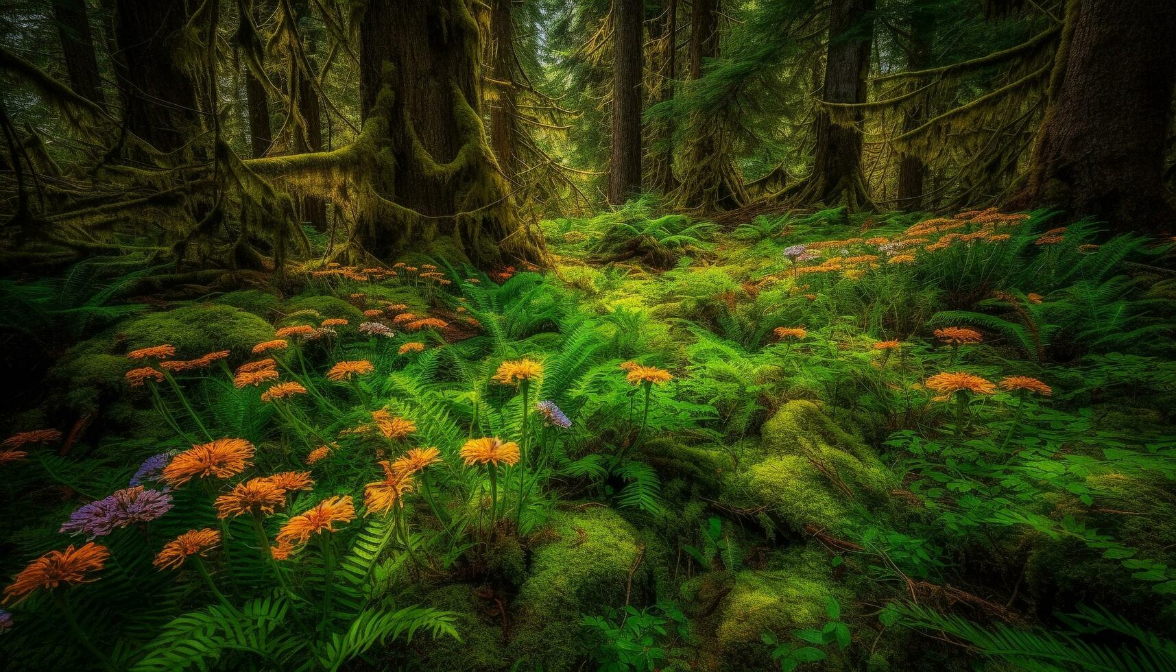 ai generiert Frische von Herbst, Orange Kürbis auf Baum, Natur beschwingt Farben generiert durch ai foto