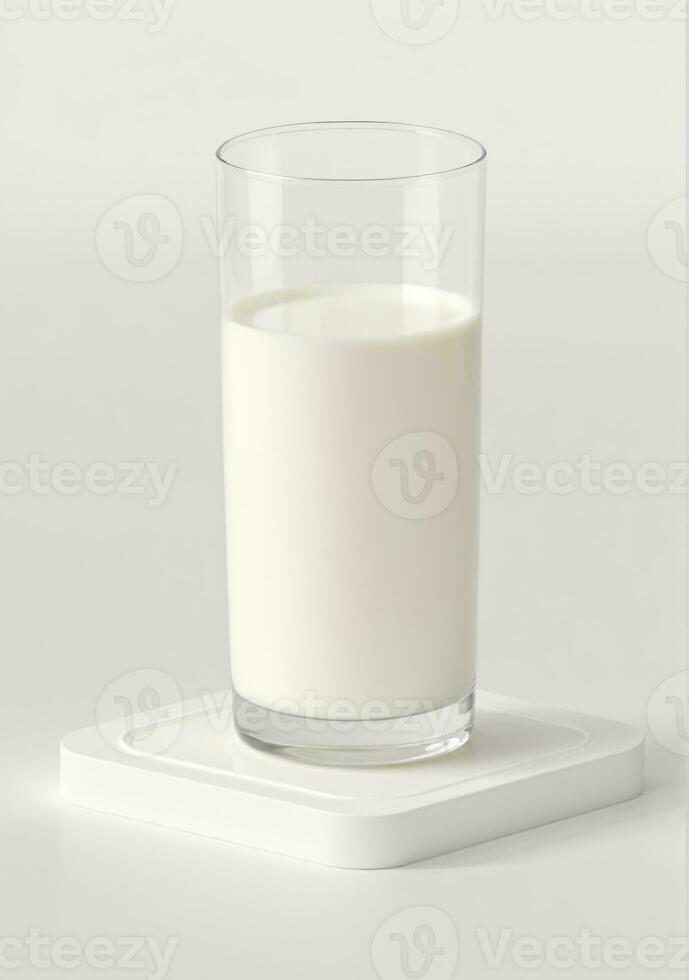 ai generiert ein Glas von Milch isoliert auf ein Weiß Hintergrund. ai generiert foto