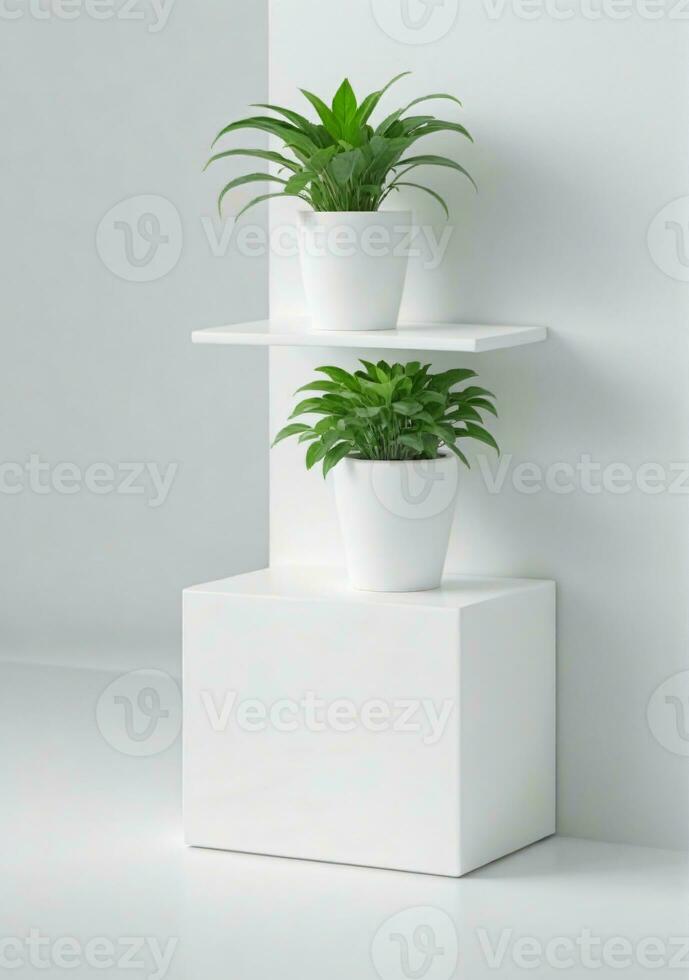 Regal mit Pflanze isoliert auf ein Weiß Hintergrund. ai generiert foto