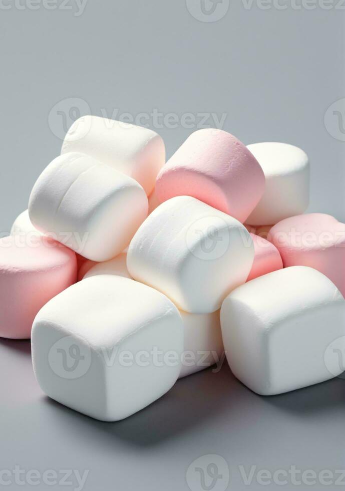 Marshmallows isoliert auf ein Weiß Hintergrund. ai generiert foto