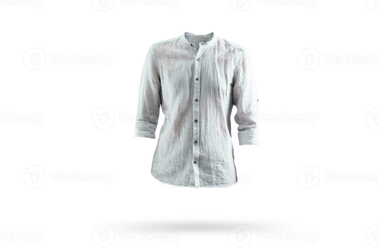 Weiß leer Hemd Vorderseite auf ein Weiß Hintergrund foto