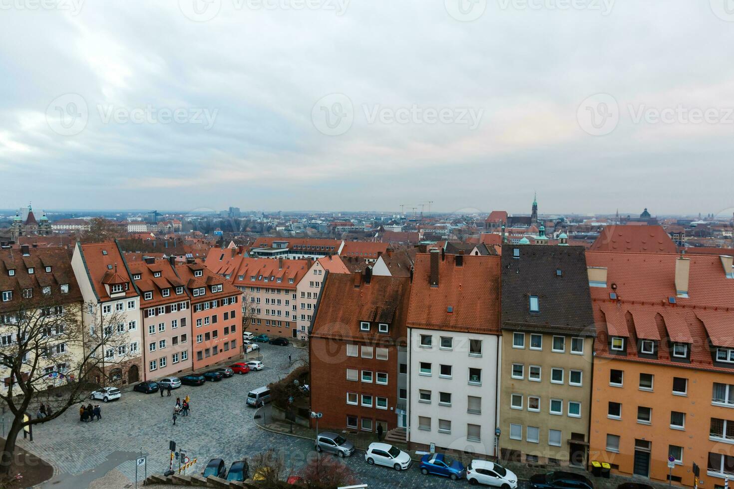 Panorama von das alt Stadt, Dorf von Nürnberg foto