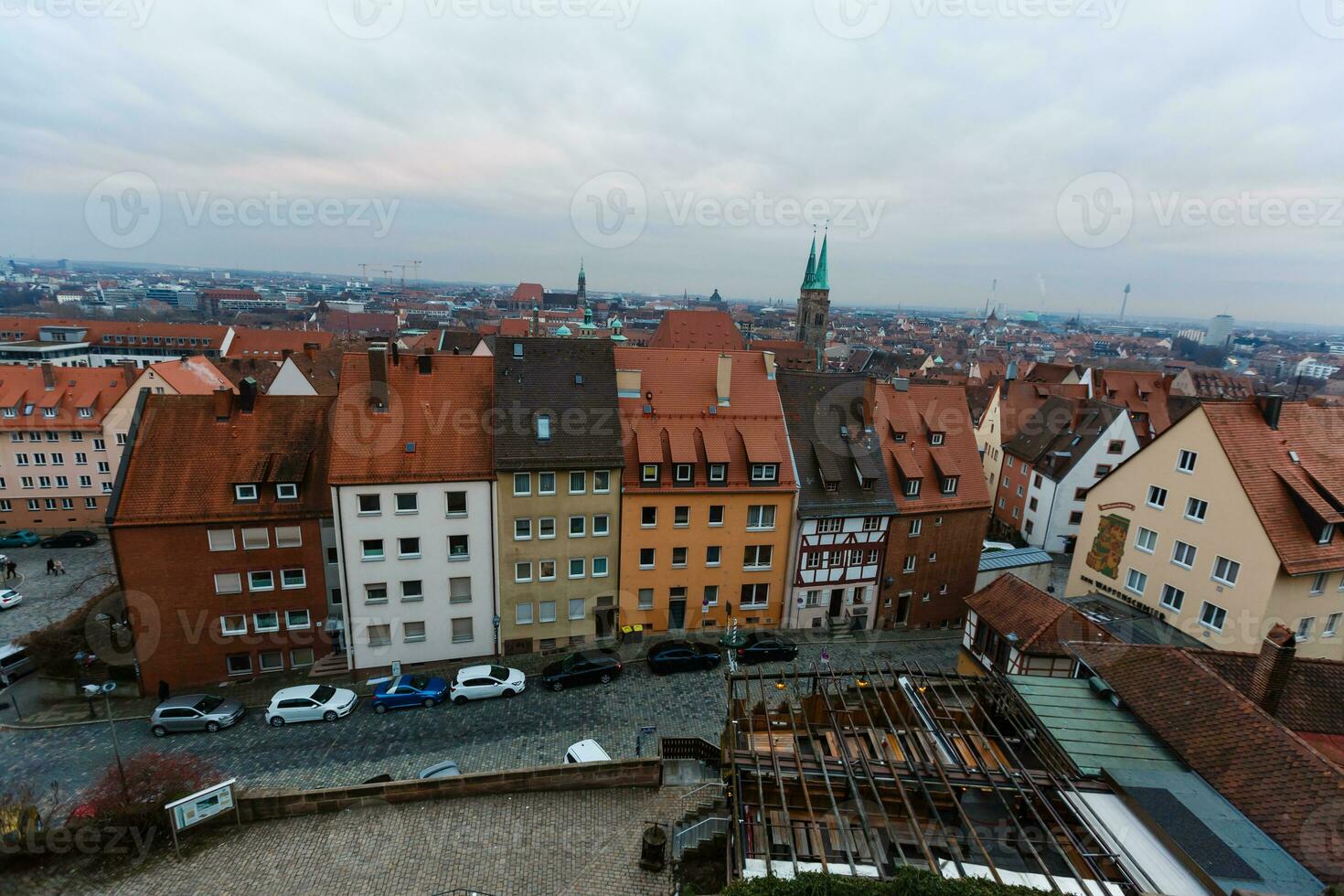 Panorama von das alt Stadt, Dorf von Nürnberg foto
