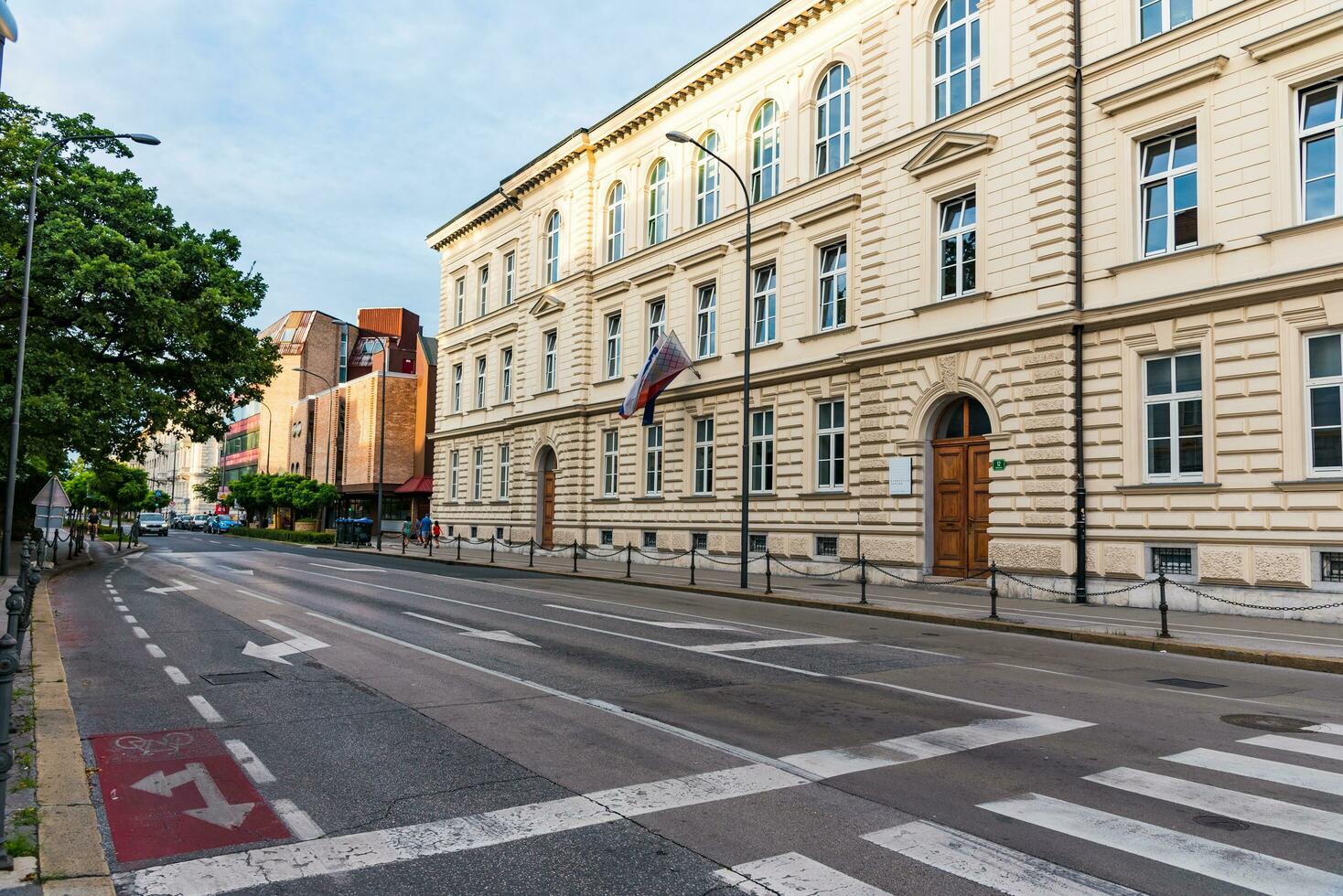 Ljubjana, Slowenien - - aug 17, 2019 - - leeren Straßen im das Nachmittag foto