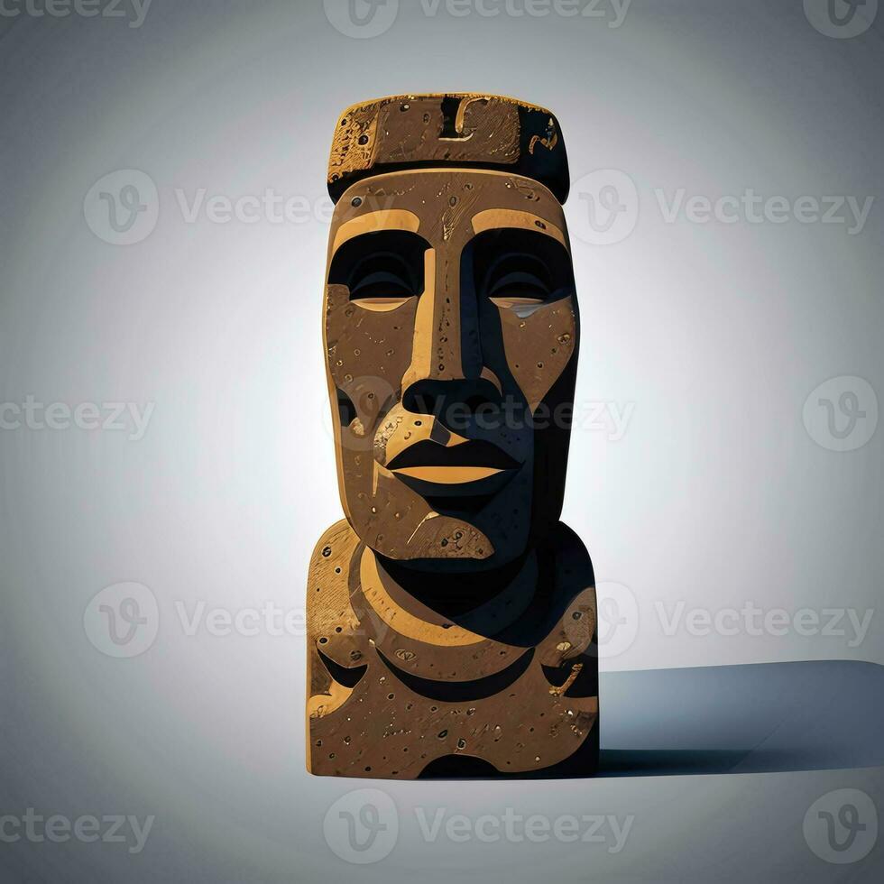 ai generiert Moai Statue Stein Kopf Benutzerbild Spieler Clip Kunst Aufkleber Dekoration einfach Hintergrund kulturell foto