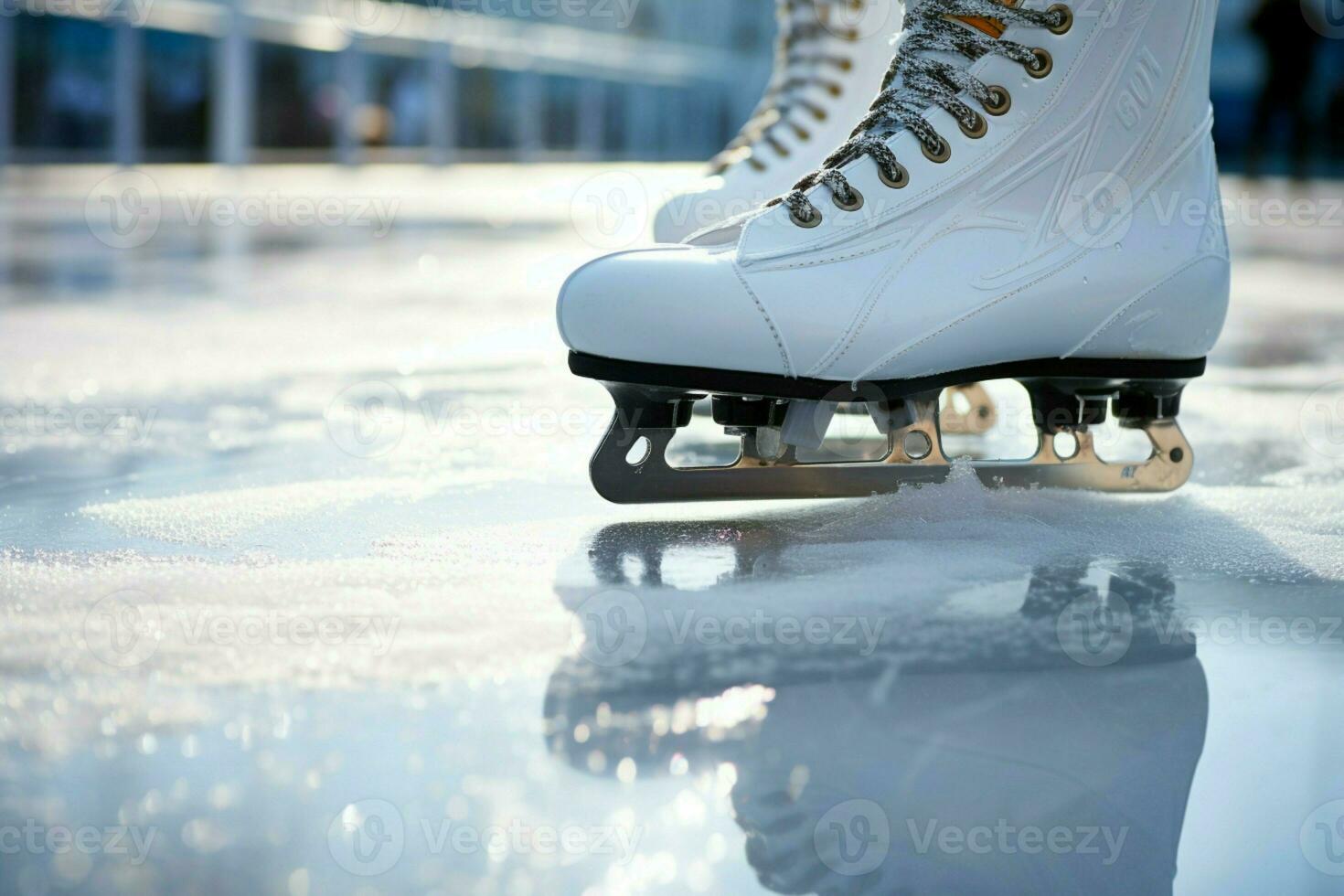 ai generiert festlich Eis Skaten ein Winter Freude Das erfasst das Weihnachten Geist ai generiert foto