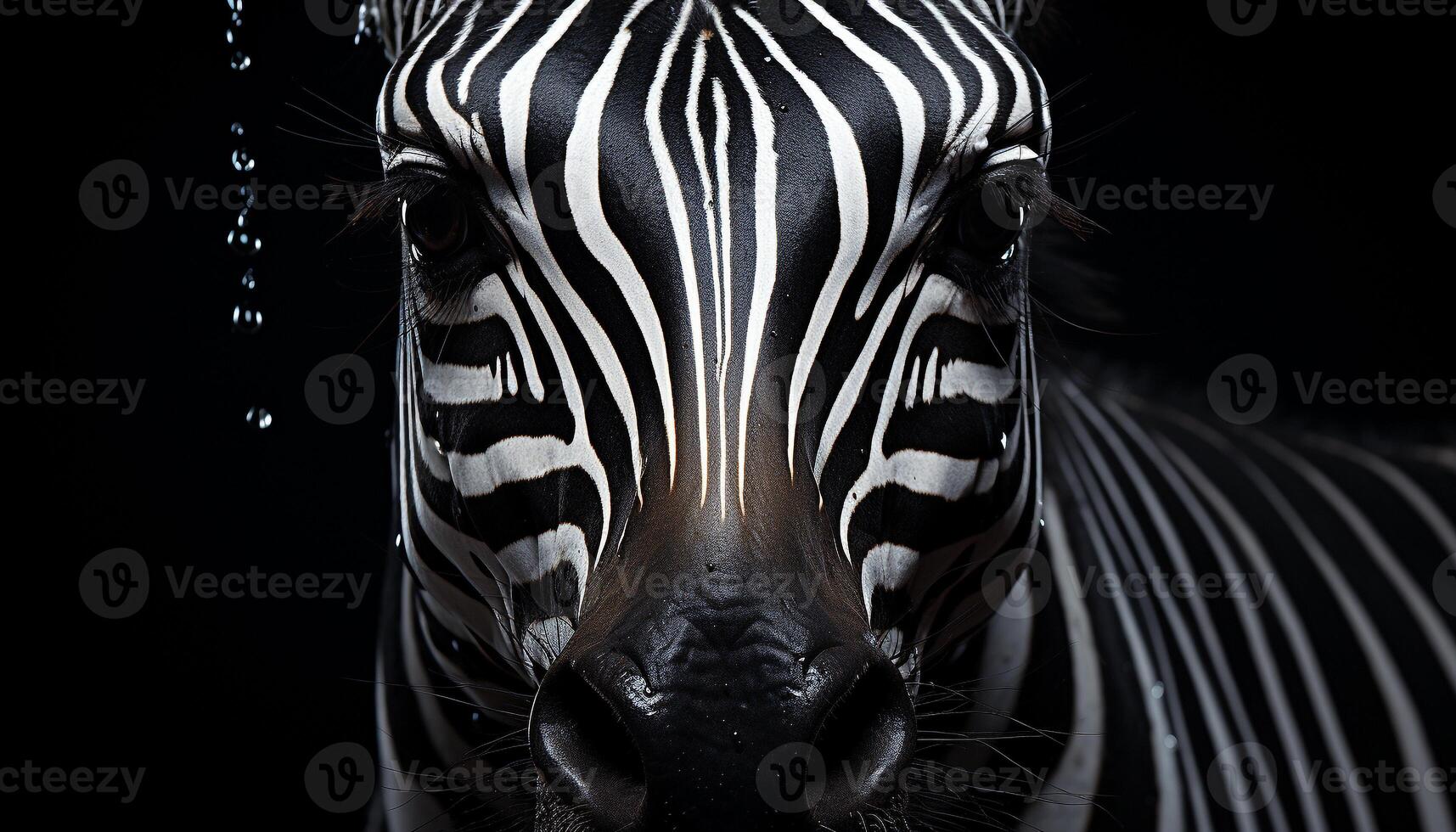 ai generiert gestreift Zebra im Afrika, ein einfarbig Schönheit im Natur generiert durch ai foto