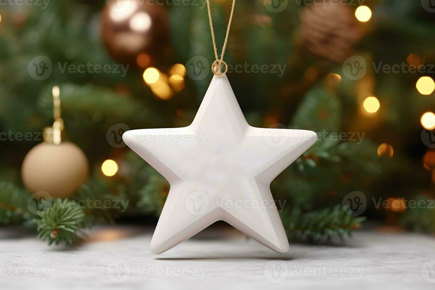 ai generiert leer Star gestalten Weihnachten Ornament, Weihnachten Ornament Attrappe, Lehrmodell, Simulation foto