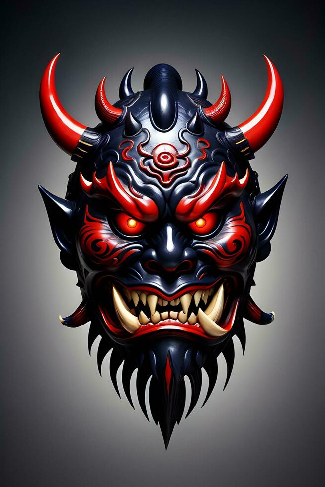 ai generiert japanisch Maske, oni Maske, Teufel Maske Illustration foto