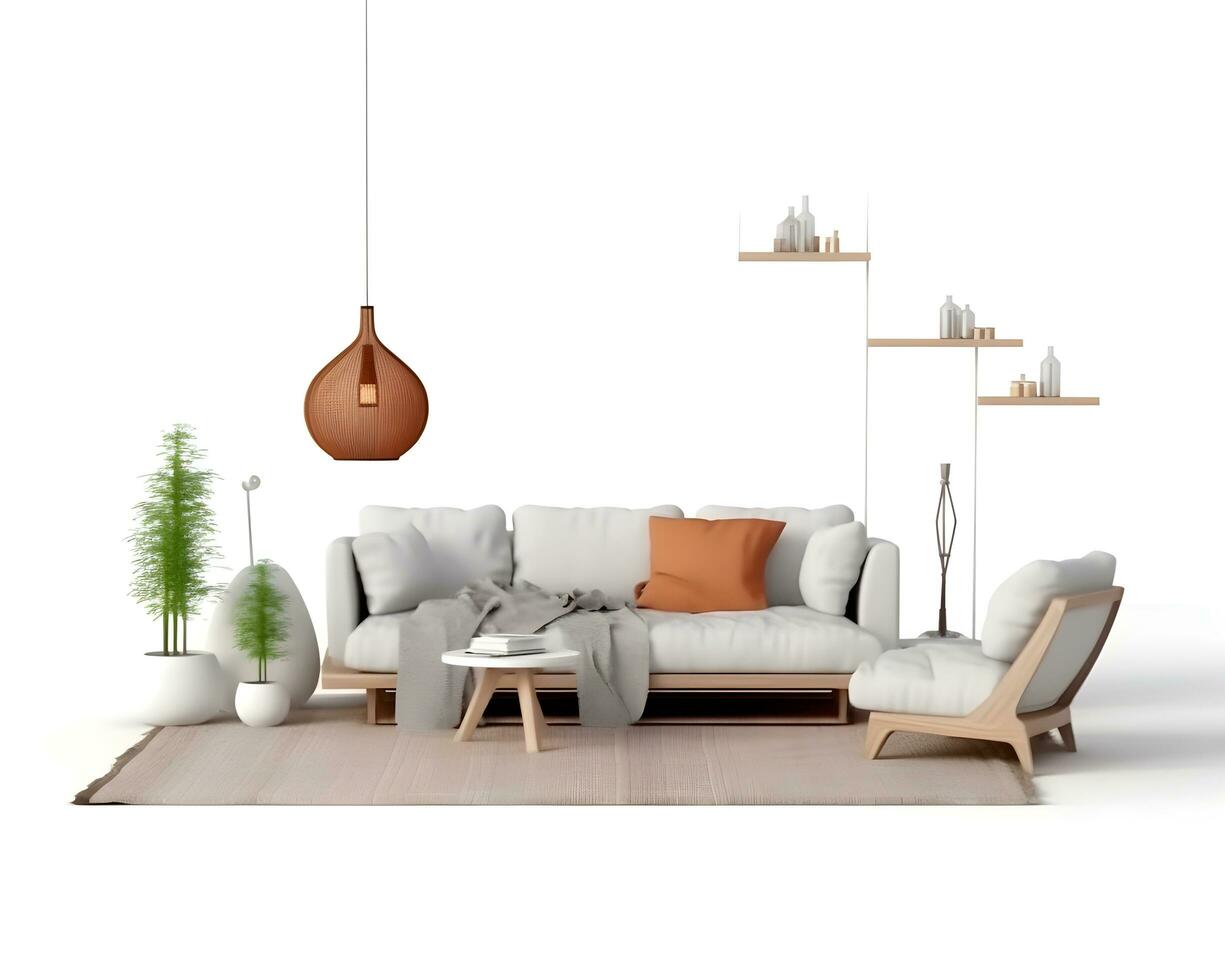 ai generiert Innere Design Konzept Zuhause modern die Architektur Möbel Objekt Idee generativ ai. foto