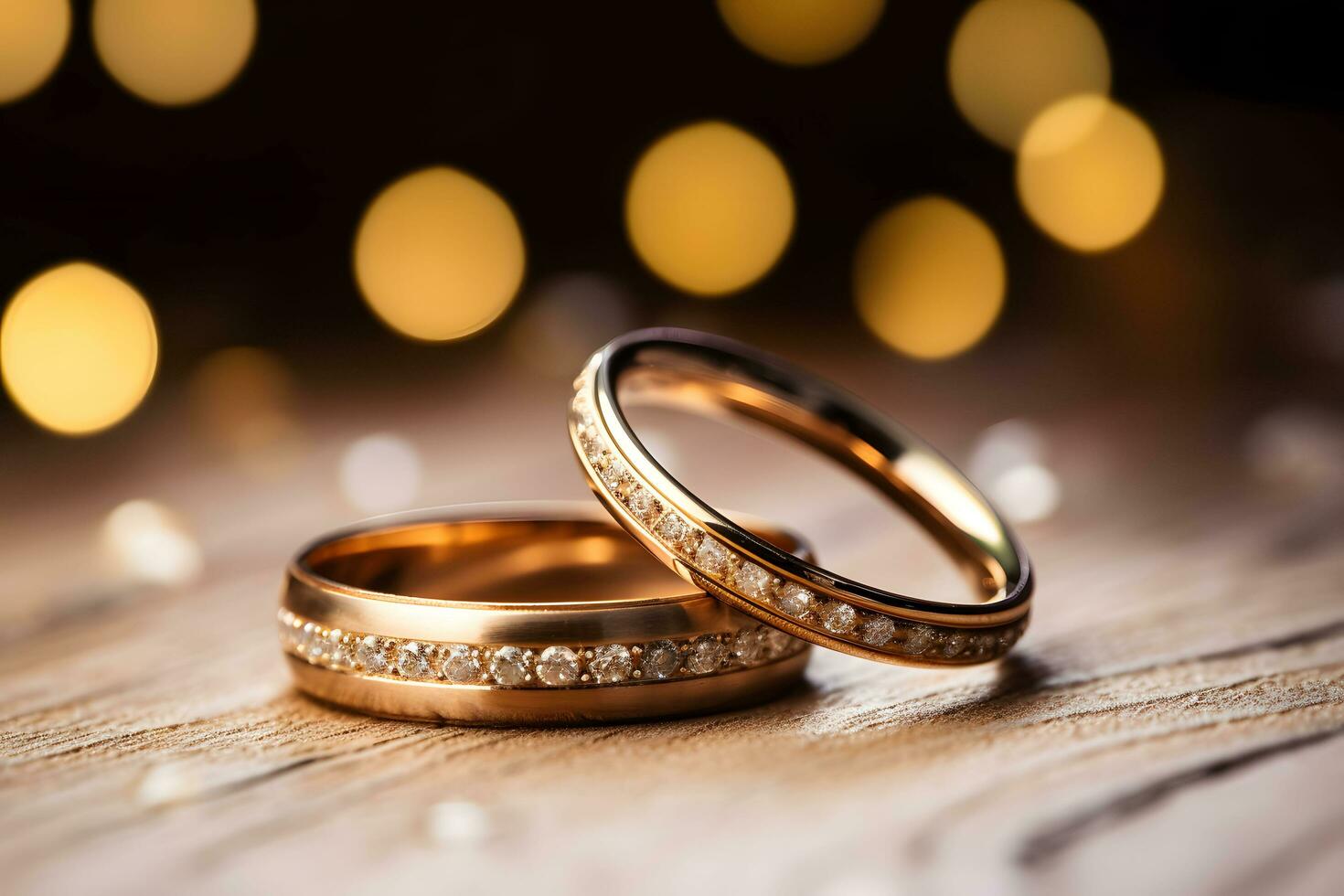 ai generiert zwei Hochzeit Ringe foto