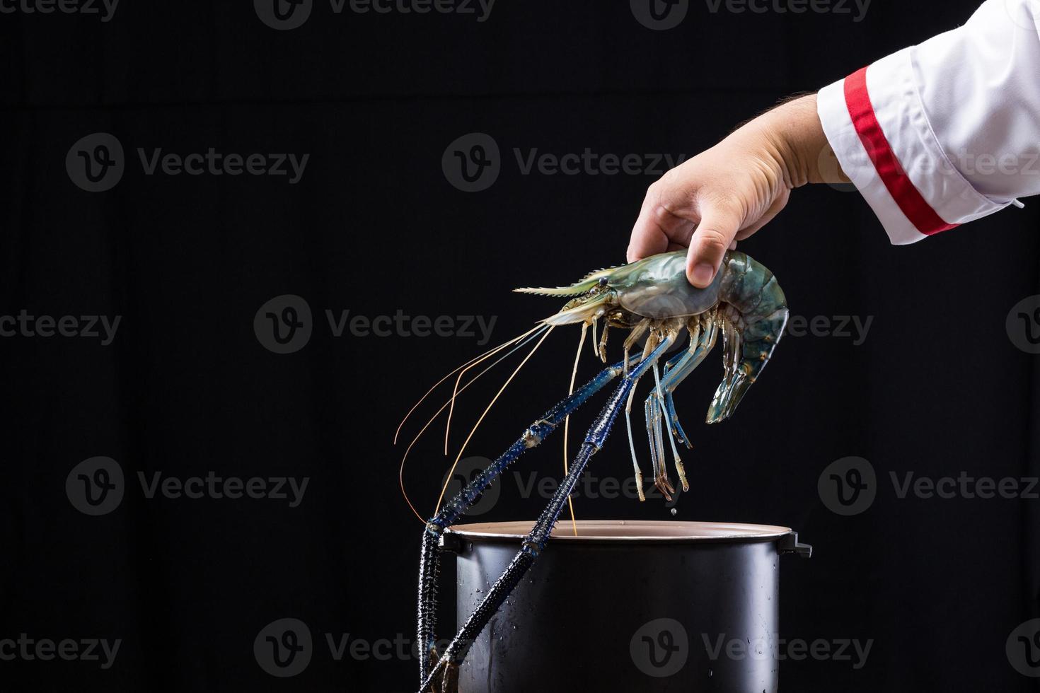 Garnele mit Handkoch foto