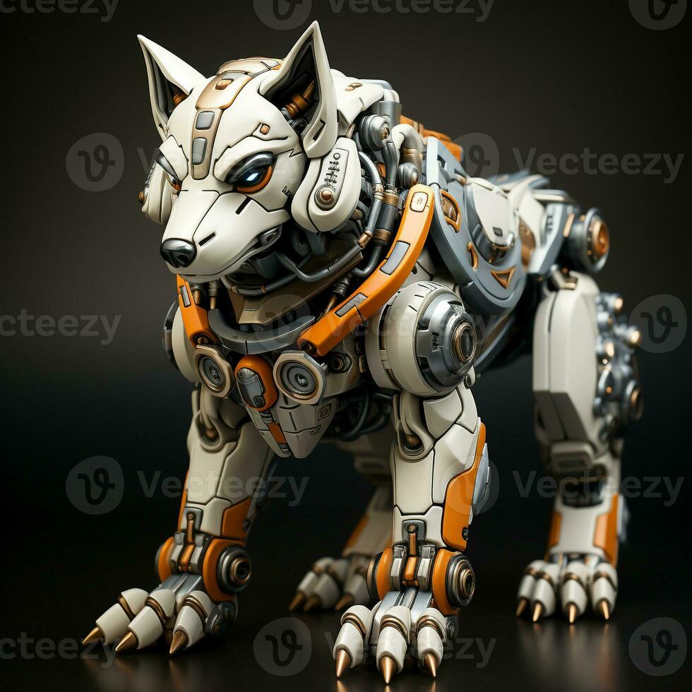 ai generiert 3d Karikatur Wolf Roboter foto