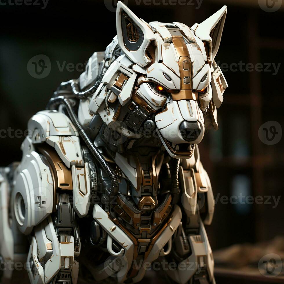 ai generiert 3d Karikatur Wolf Roboter foto