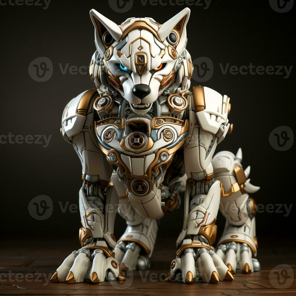 ai generiert 3d Karikatur Wolf Roboter foto