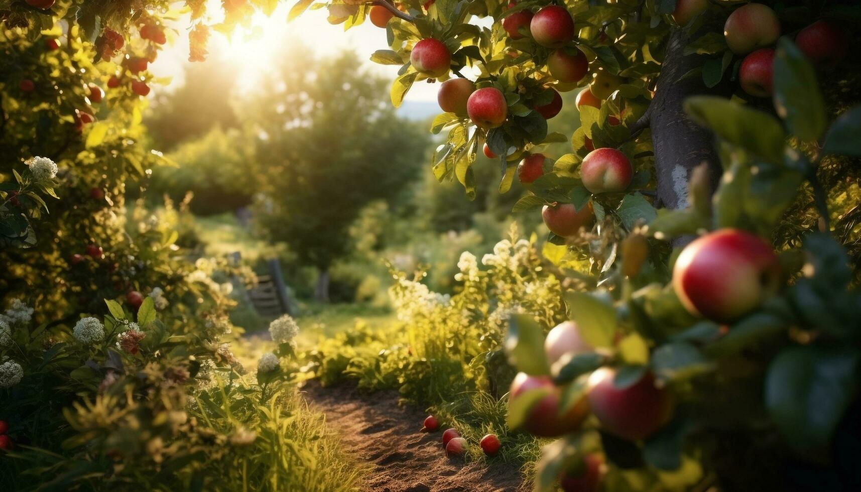 ai generiert Frische von Herbst, Orange Kürbis auf Baum, Natur beschwingt Farben generiert durch ai foto