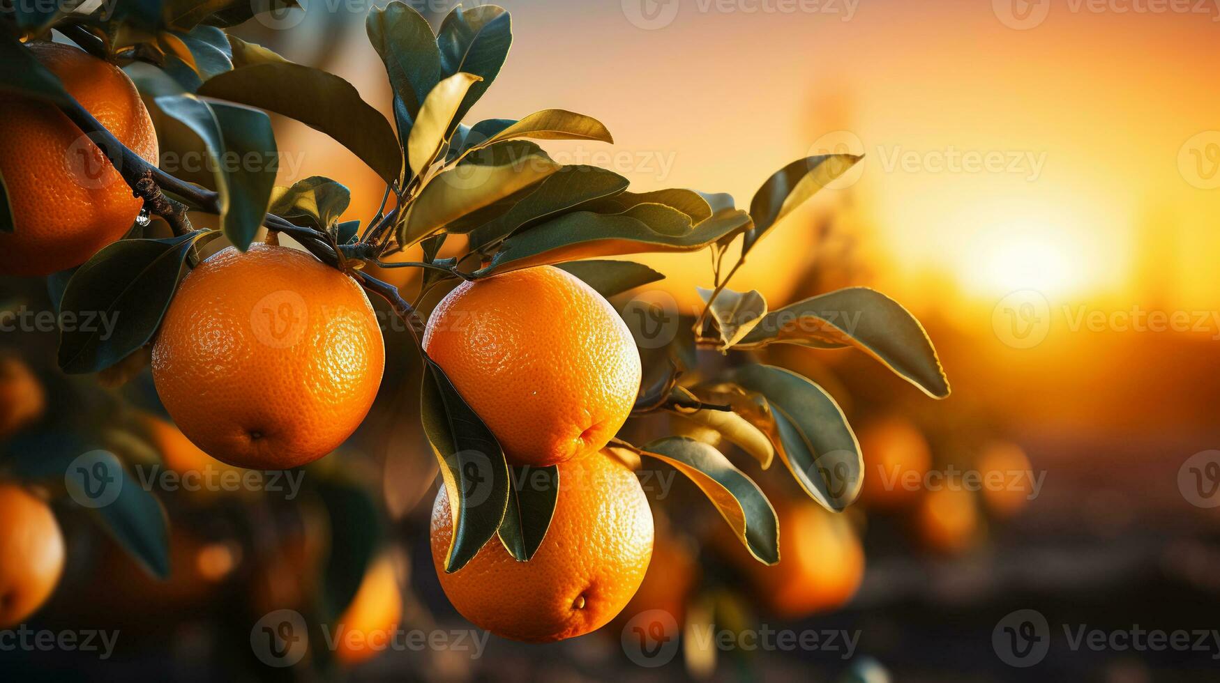 ai generiert hell runden Zitrusfrüchte Obst Orangen Garten, sind saftig und Süss im Getränke oder gegessen roh. generativ ai foto