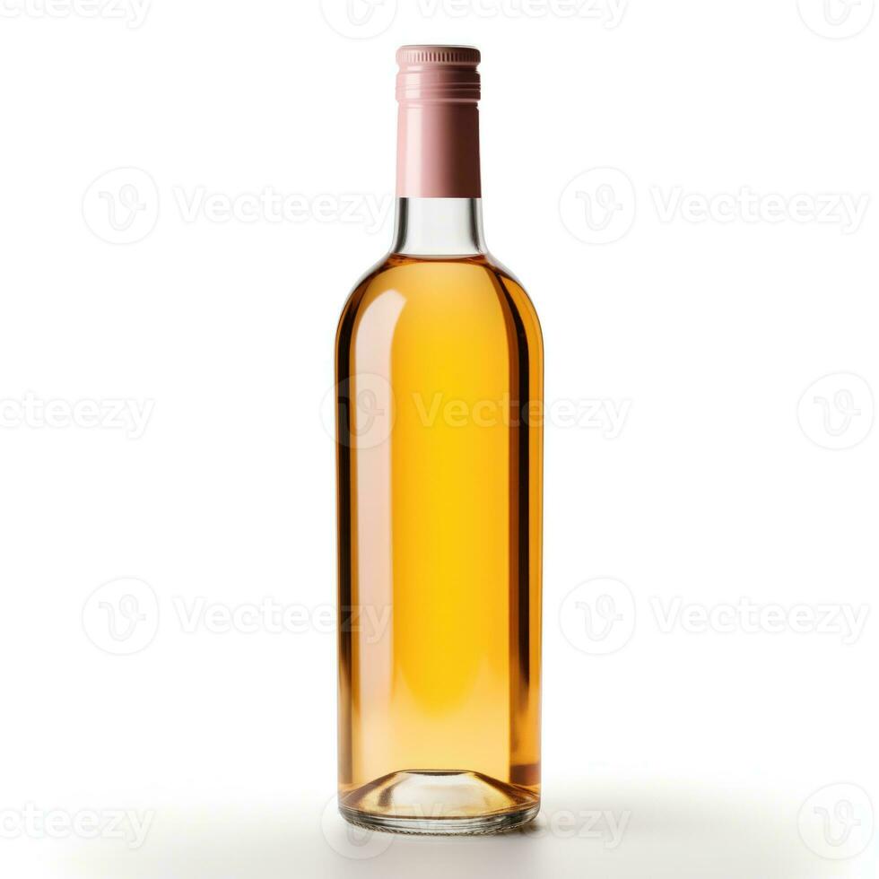 ai generiert ein Flasche von klein verdot Wein Seite Aussicht isoliert auf Weiß Hintergrund foto