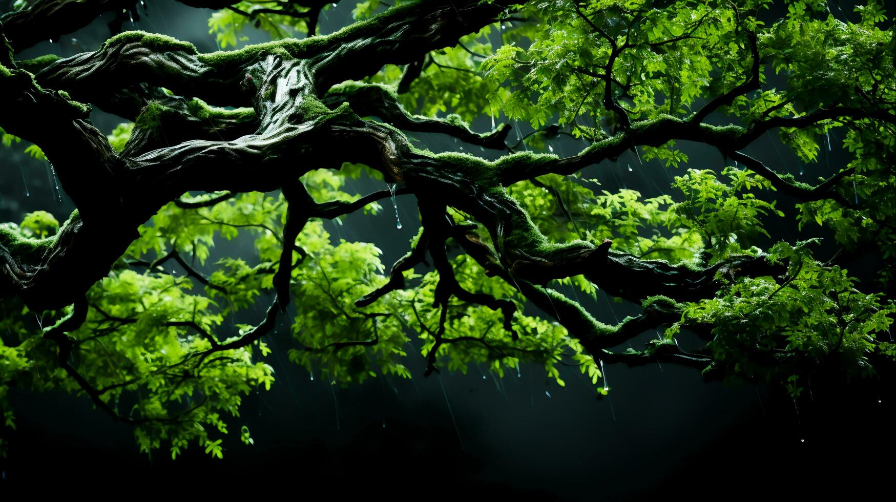 ai generiert beschwingt Grün Nahansicht natürlich Hintergrund von Baum Blätter Ideal zum Laub Textur Entwürfe, ai generiert foto