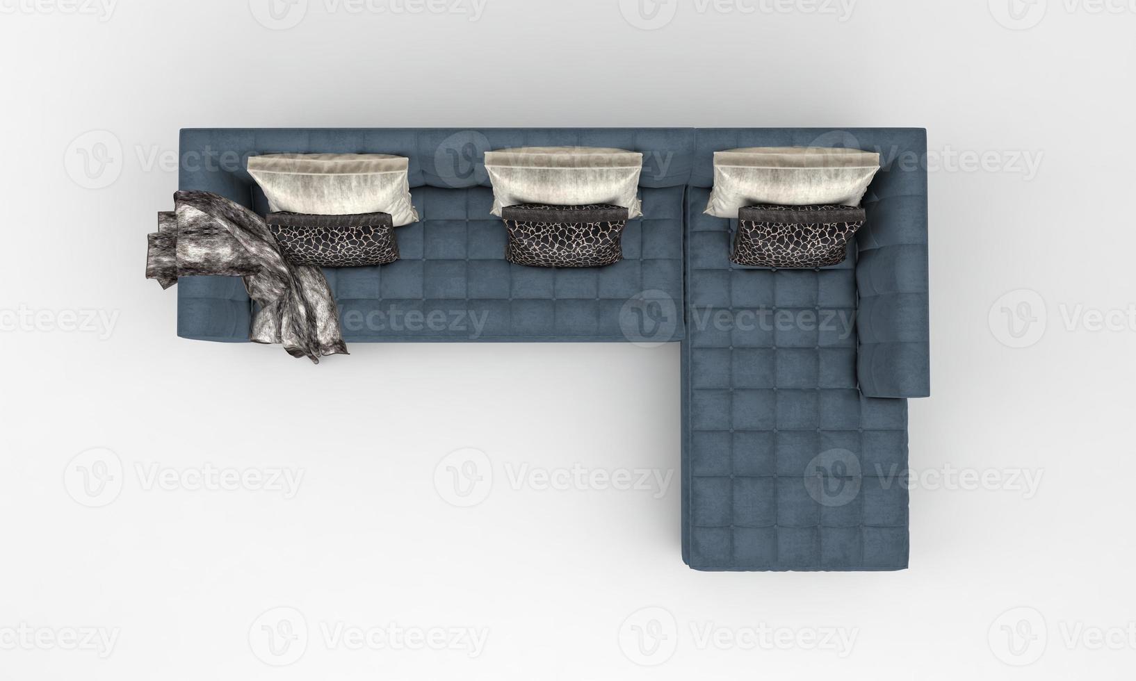 Sofa Draufsicht Möbel 3D-Rendering foto