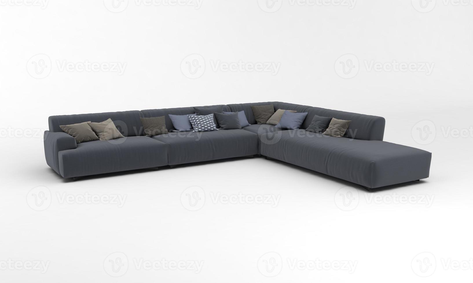 Sofa Seitenansicht Möbel 3D-Rendering foto