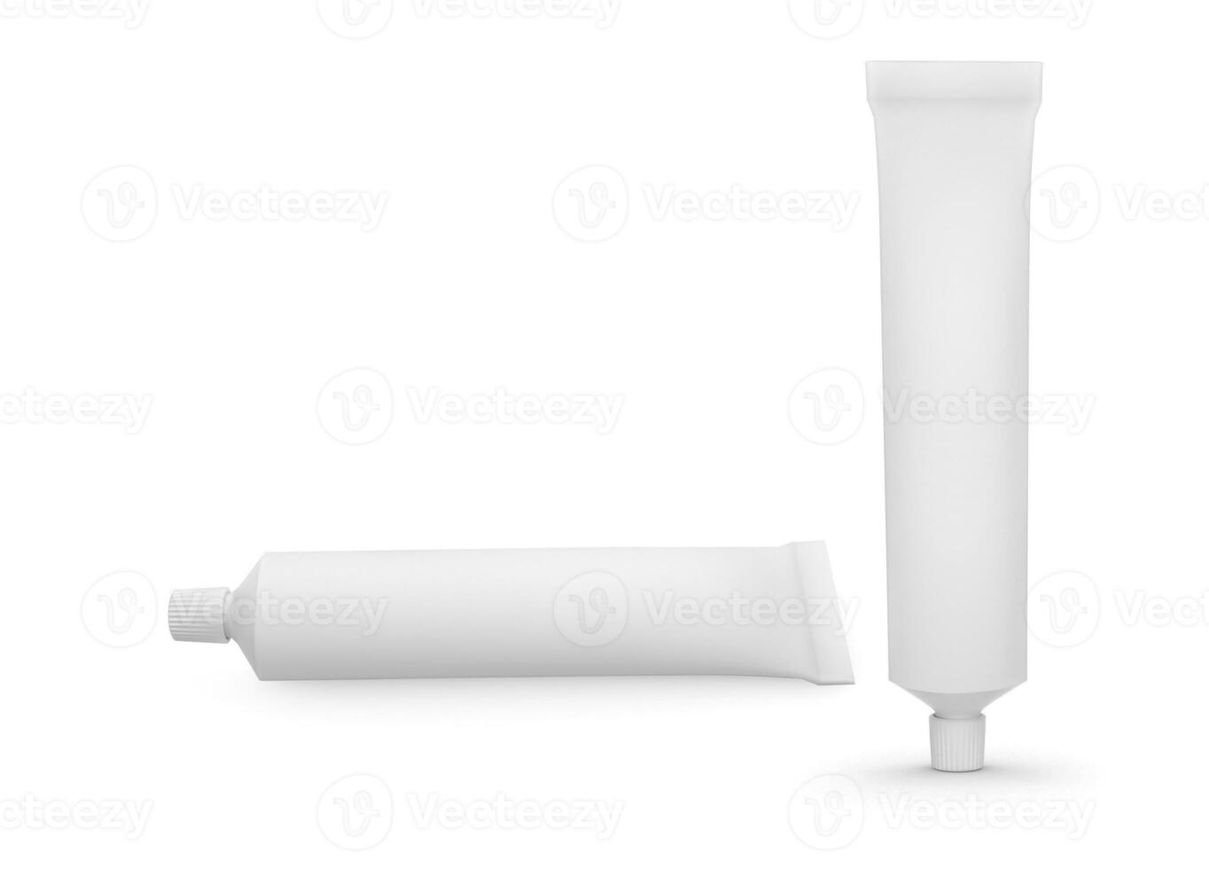 Tube von Zahnpasta oder Sahne isoliert auf Weiß Hintergrund foto