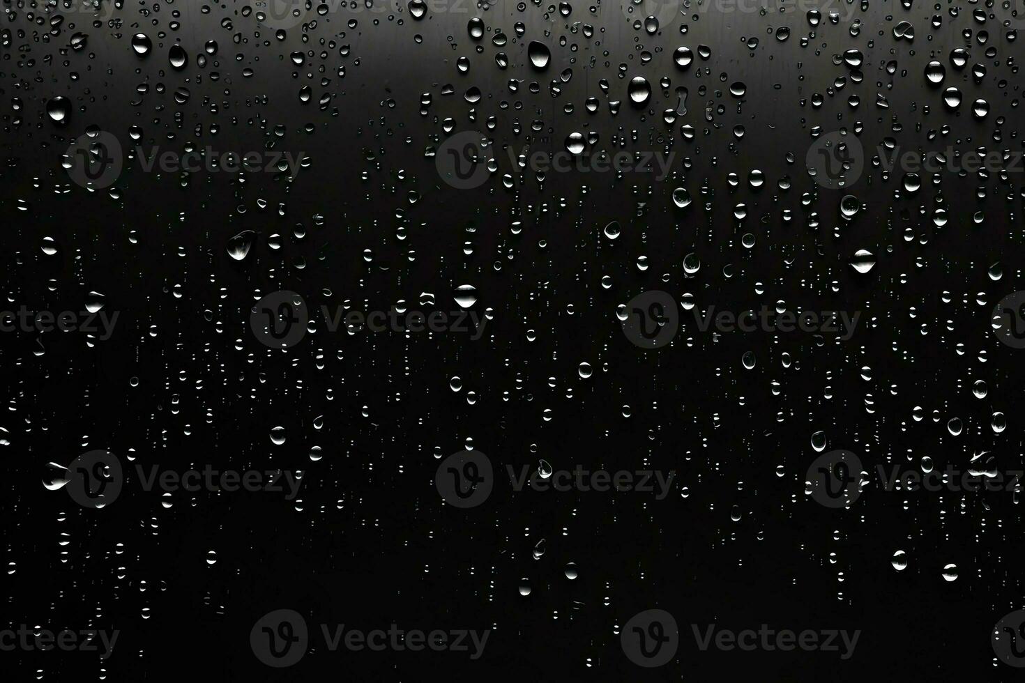 Regen, Wasser Tropfen auf das matt schwarz Glas Hintergrund foto