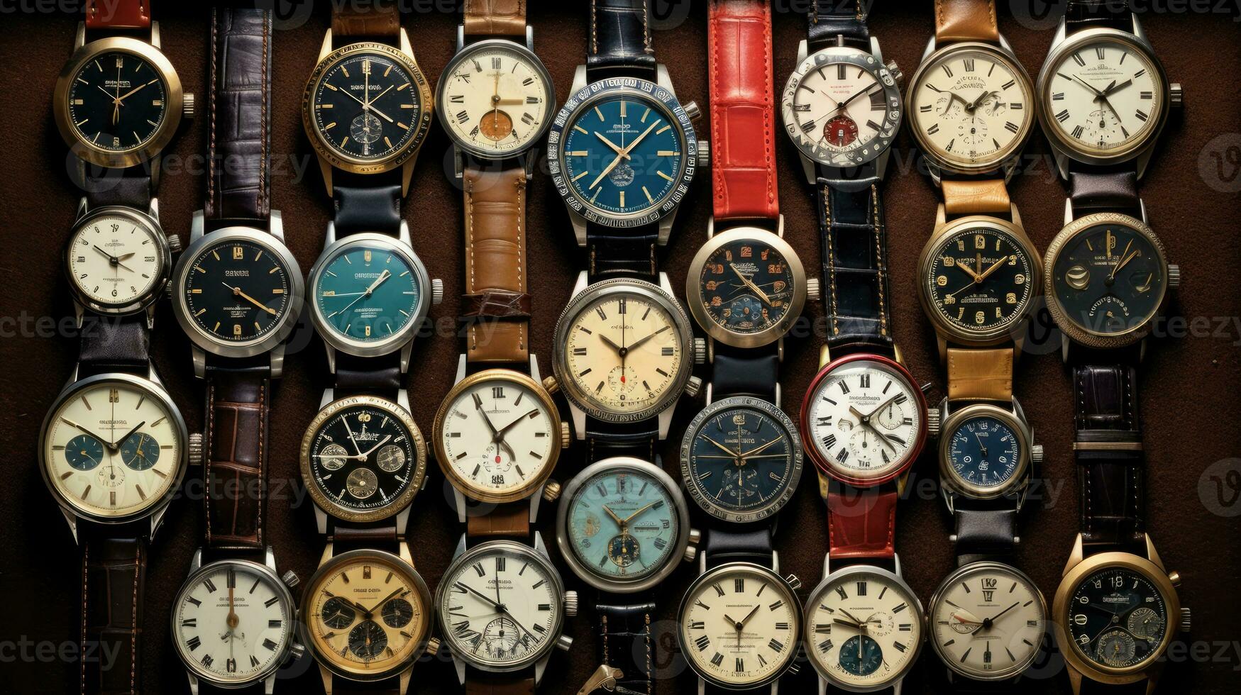 ai generiert Zubehörteil Silber Designer Geschäft Objekt Lebensstil Geschäft Uhr Metall Handgelenk Armbanduhr foto