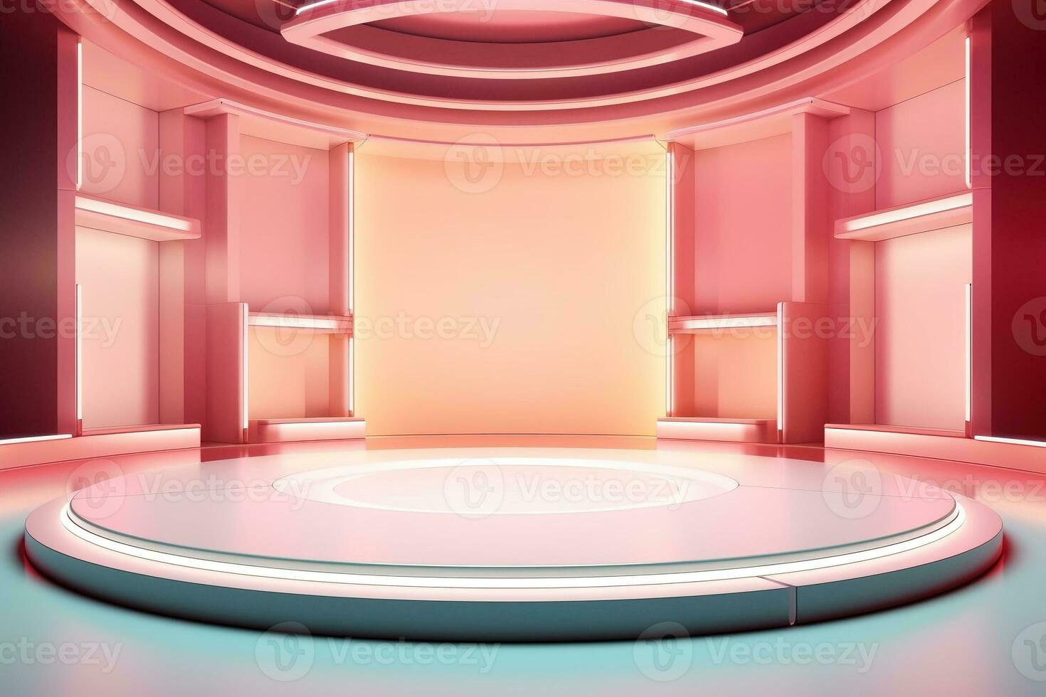 futuristisch und sauber Bühne leer Center Hintergrund foto