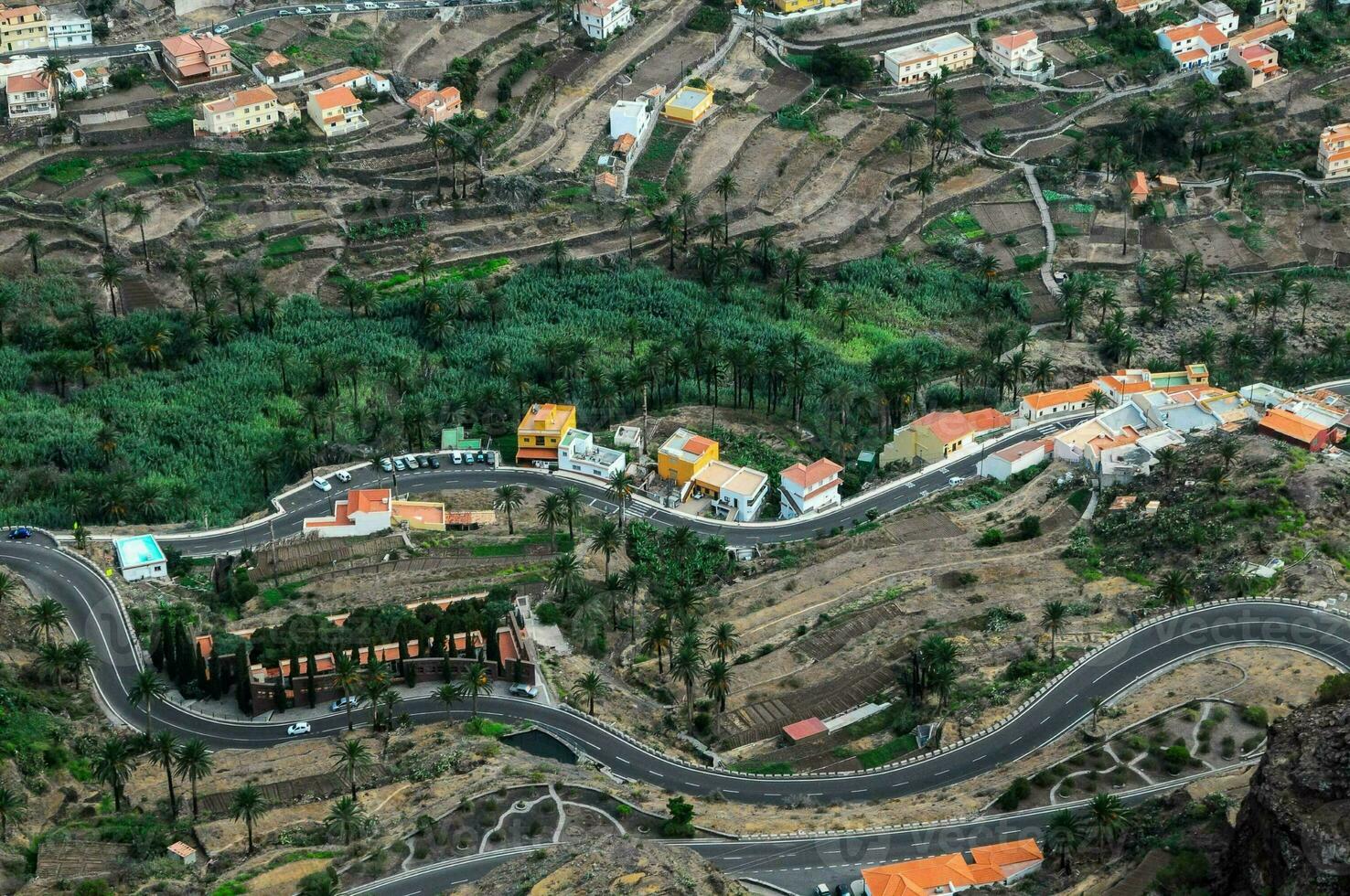 Antenne Aussicht von das Dorf im Kanarienvogel Inseln, Spanien foto