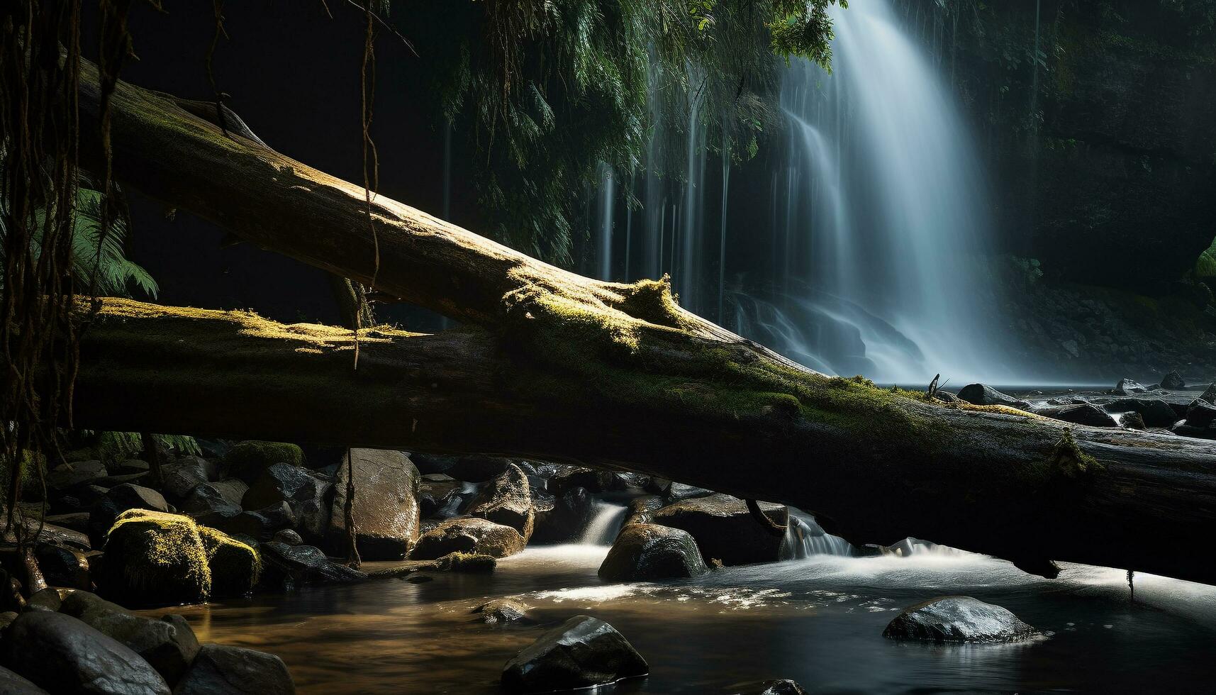 ai generiert still Sonnenuntergang Über Wasser, Natur Schönheit im tropisch Paradies generiert durch ai foto