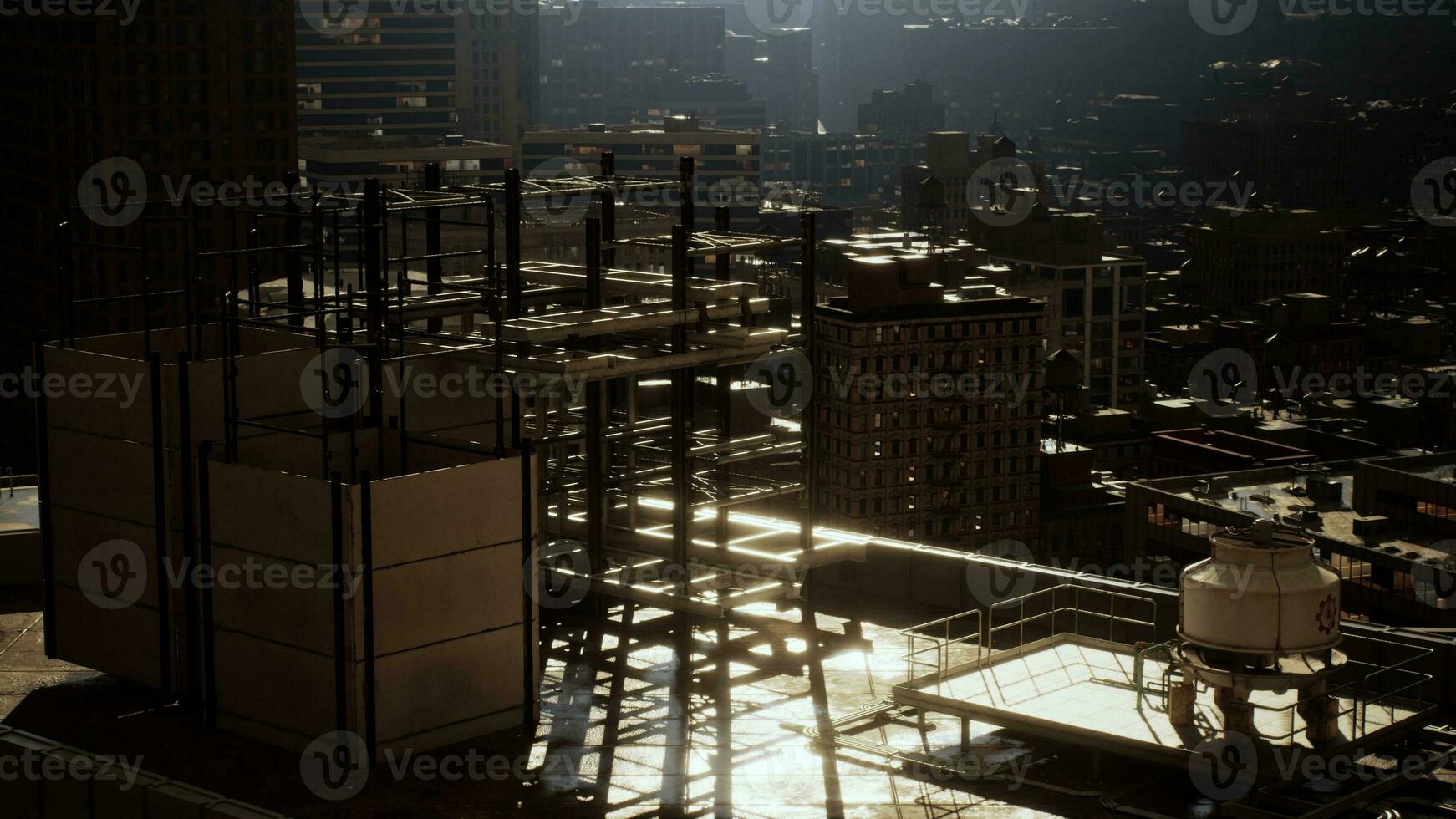 ziehen um Zyklon Über das Stadt von Gewitterwolken foto