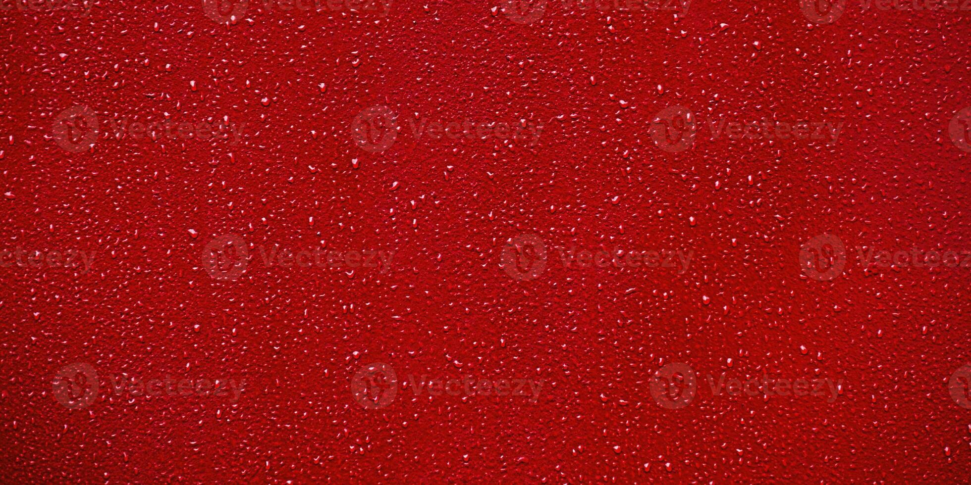 rot metallisch Hintergrund mit Regentropfen. Banner Größe rot gemalt Hintergrund. foto