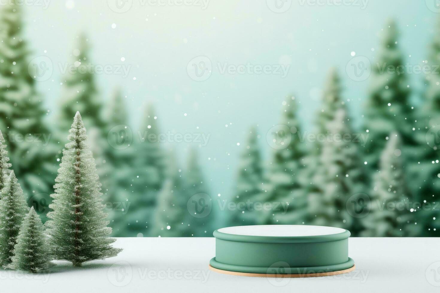 ai generiert Purpur Samt Weihnachten Hintergrund mit ein minimalistisch Porzellan Podium Attrappe, Lehrmodell, Simulation foto