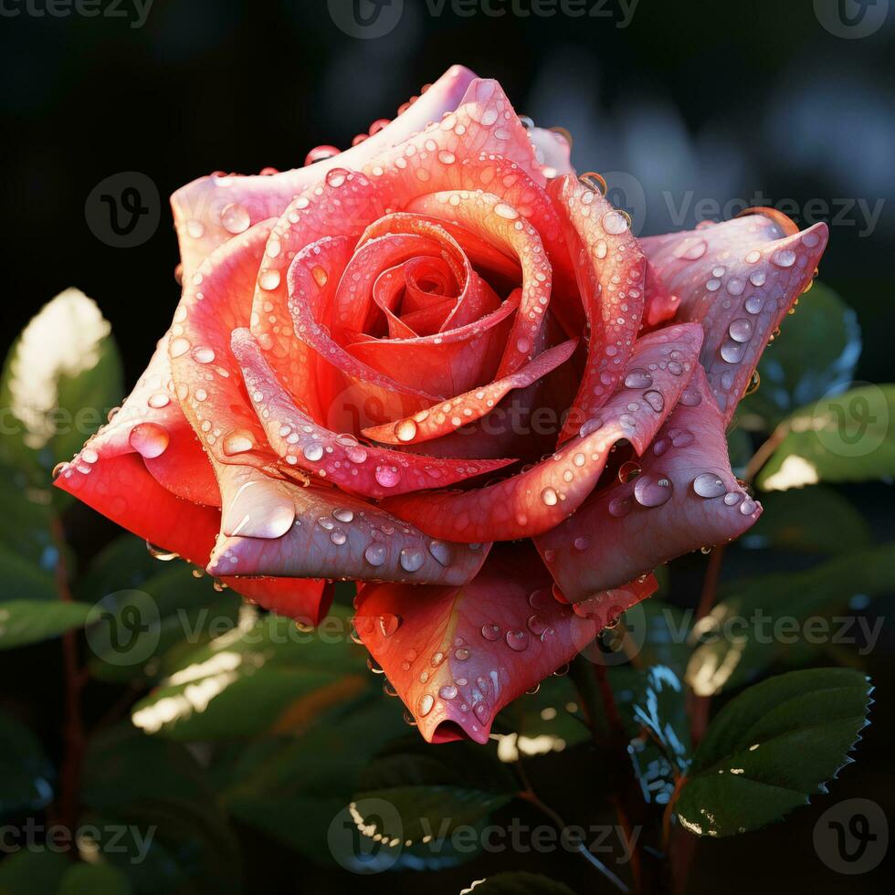 ai generiert beschwingt und fesselnd bunt Rose blüht zum atemberaubend Blumen- Anzeigen foto