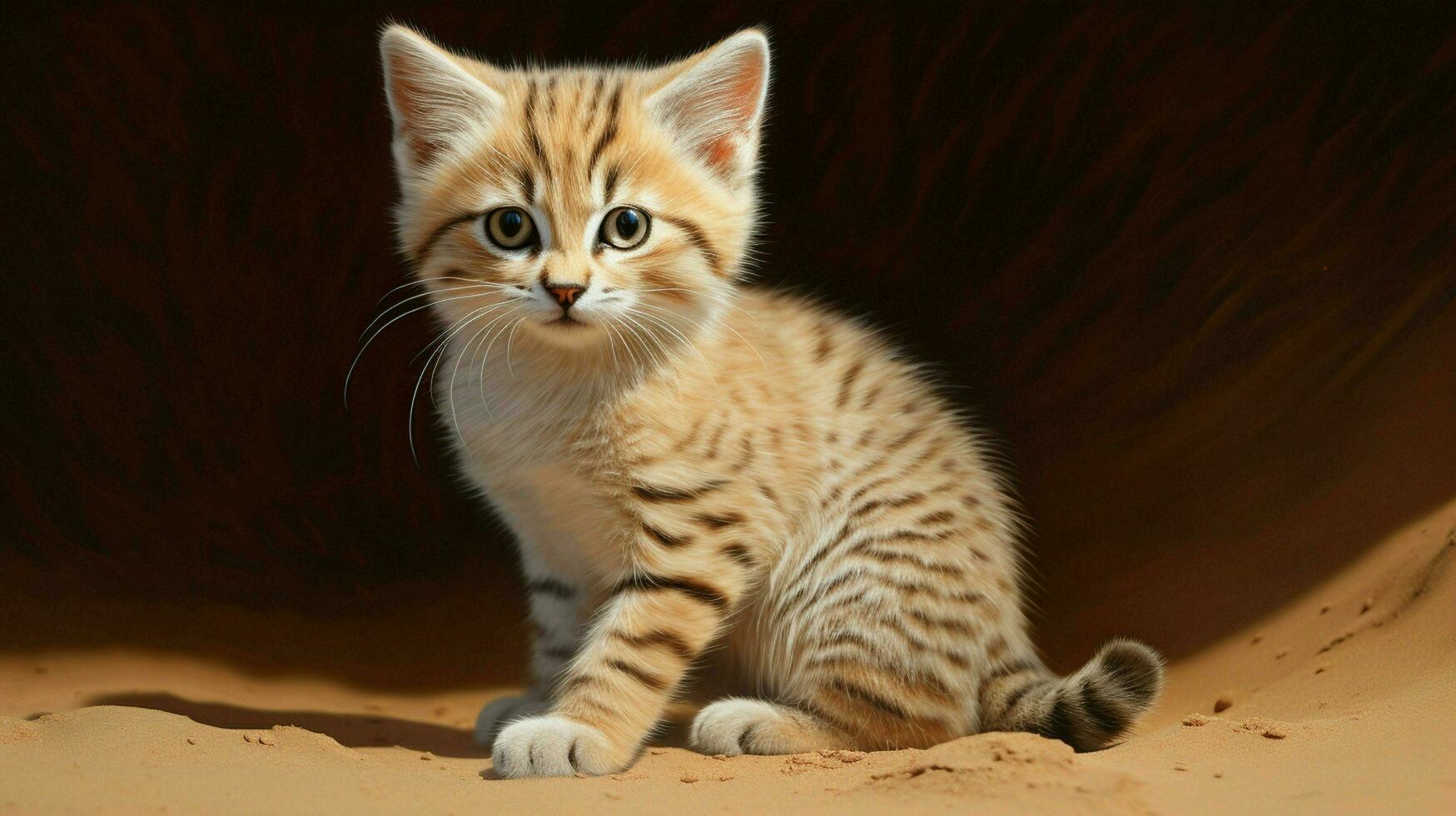 ai generiert Sand Katze natura Tier Hintergrund Hintergrund foto