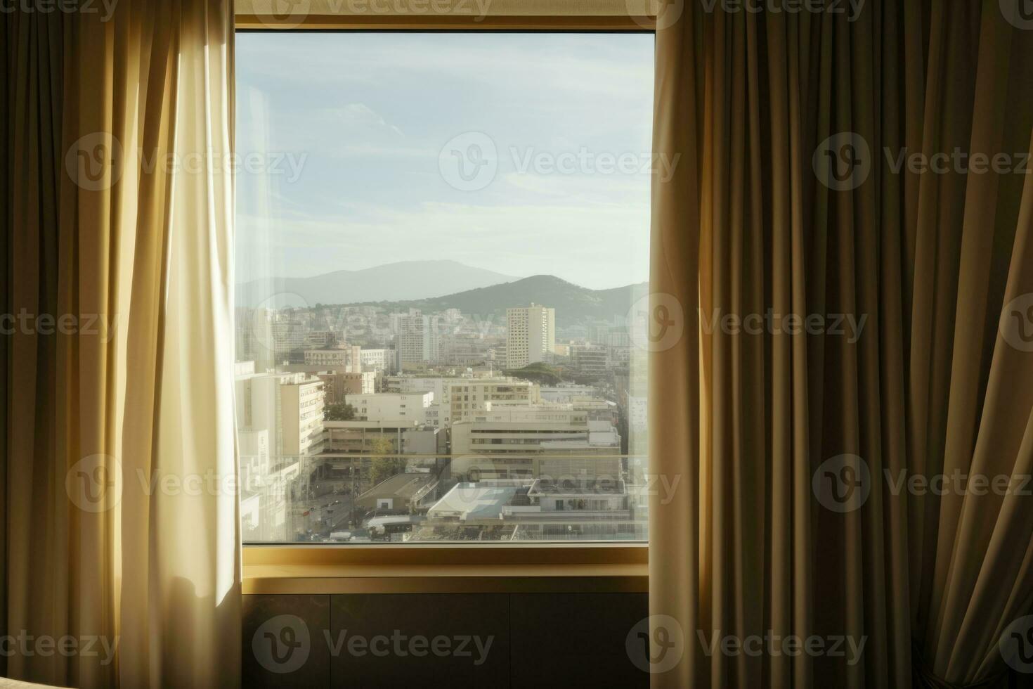 ai generiert Stadtbild Panorama Gebäude Himmel Reise Landschaft städtisch modern Wahrzeichen Blau Stadt foto