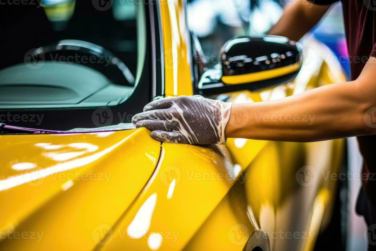 Person, die Autowachs poliert 2117776 Stock-Photo bei Vecteezy