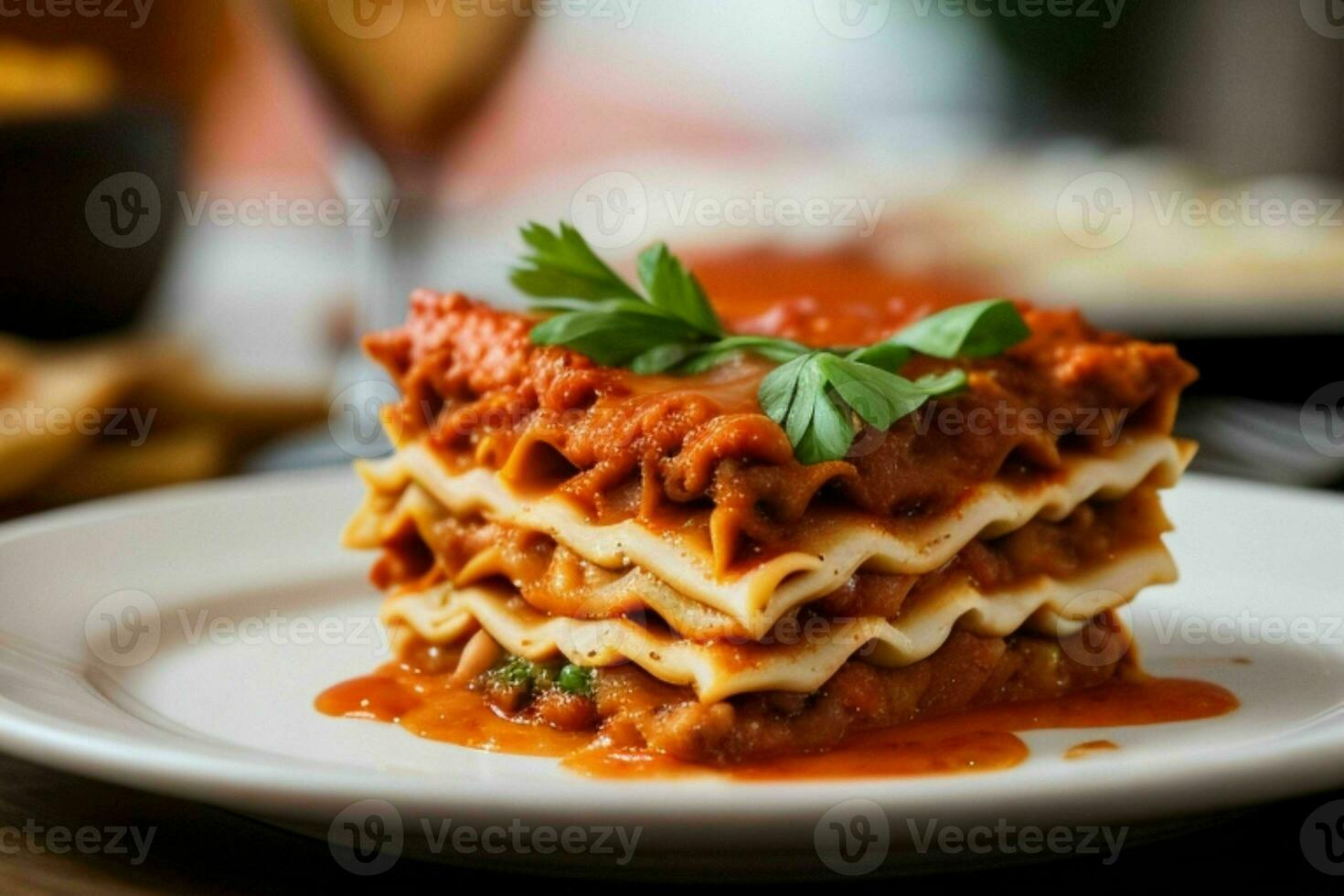 ai generiert Lasagne. Profi Foto