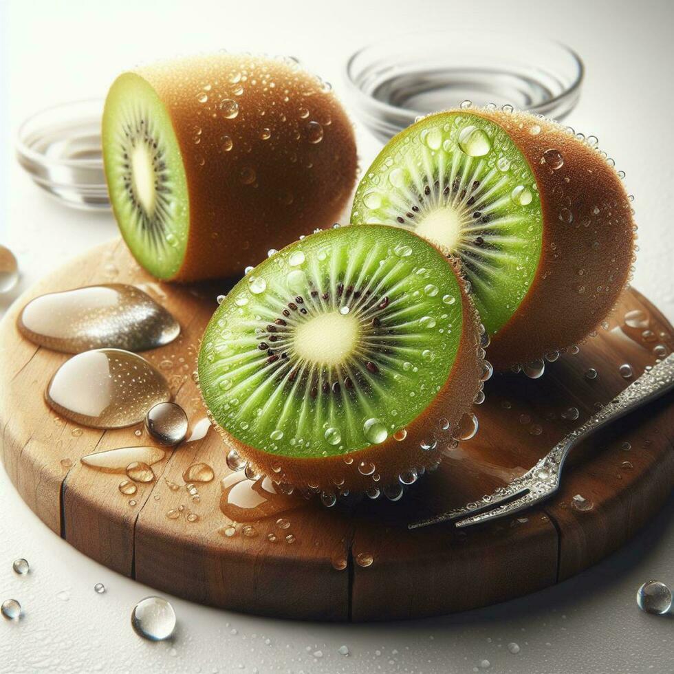 ai generiert reif Kiwi, Scheibe Kiwi Obst foto