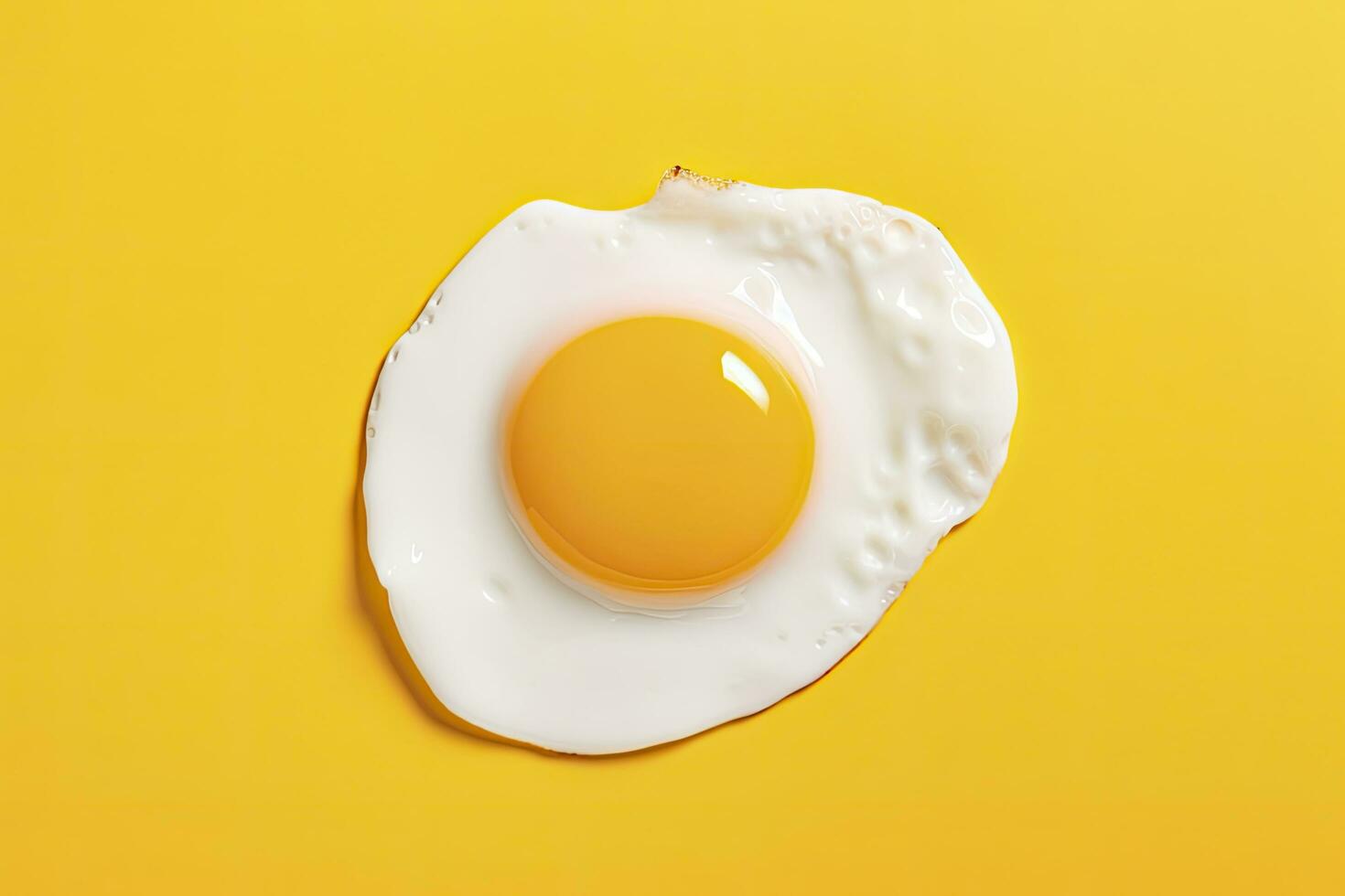 ai generiert gebraten Ei auf ein Gelb Hintergrund. ai generiert foto