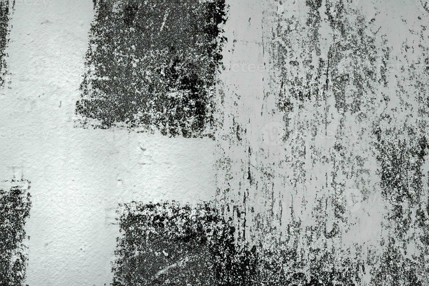 abstrakt Grunge Textur Muster von schwarz Farbe auf Weiß Mauer foto