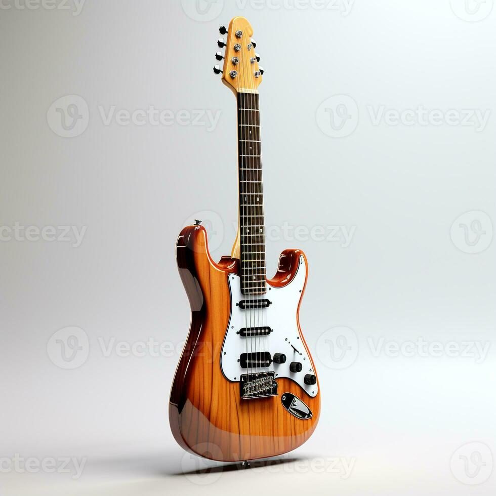 ai generiert 3d Modell- von Gitarre foto