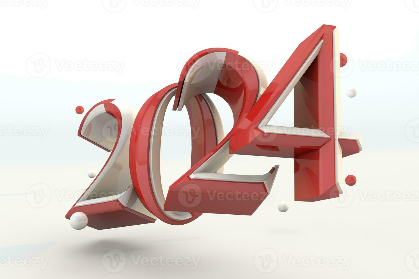 3d 2024 modern glücklich Neu Jahr Vorabend foto