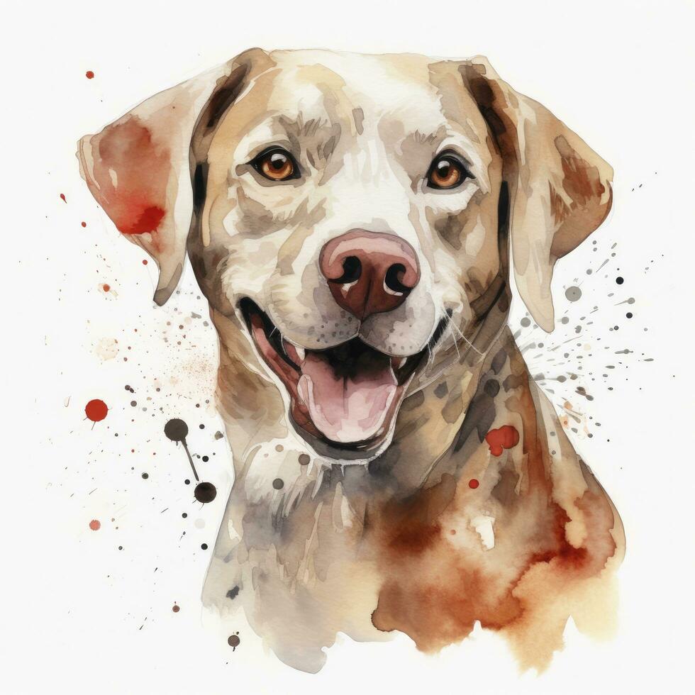 ai generiert Aquarell Hund Clip Kunst auf Weiß Hintergrund. ai generiert foto