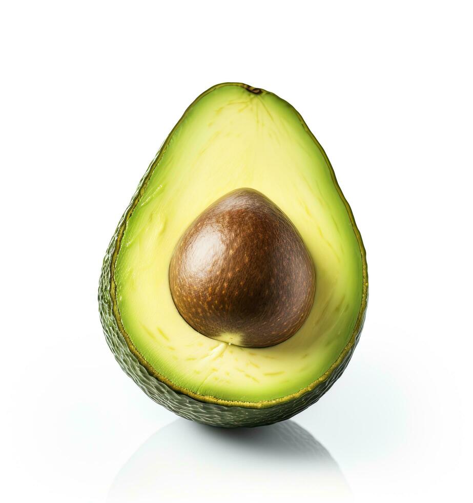 ai generiert Avocado auf Weiß Hintergrund. ai generiert foto