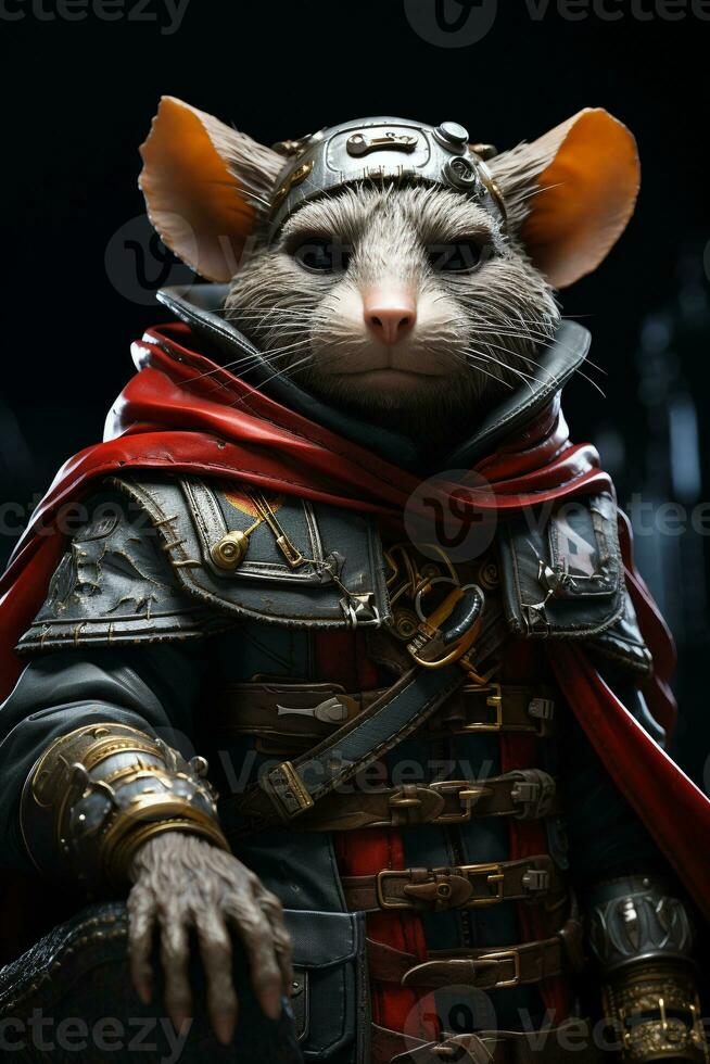 ai generiert 3d Super Held Ratte foto